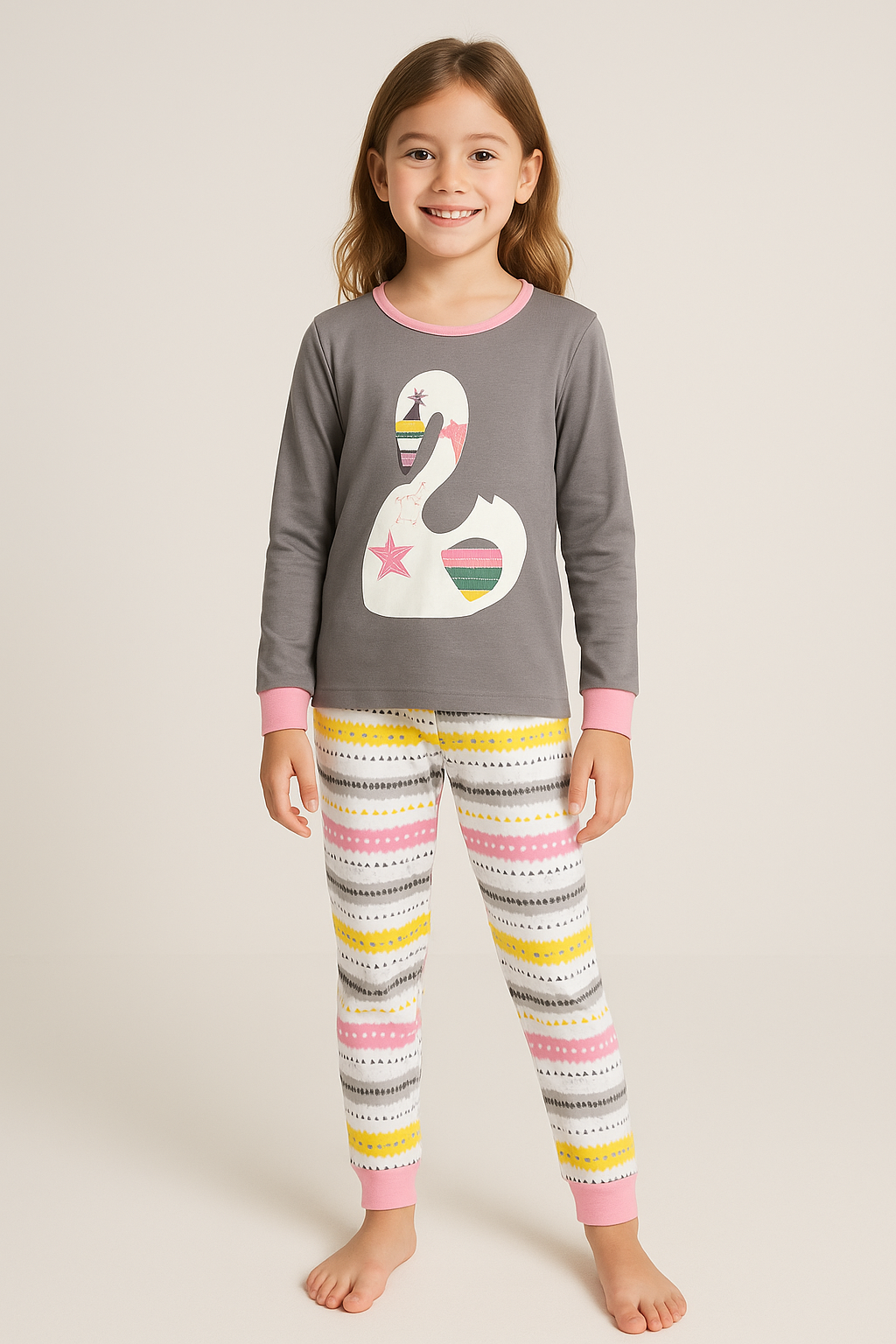 Swan Pyjama Set for Girls