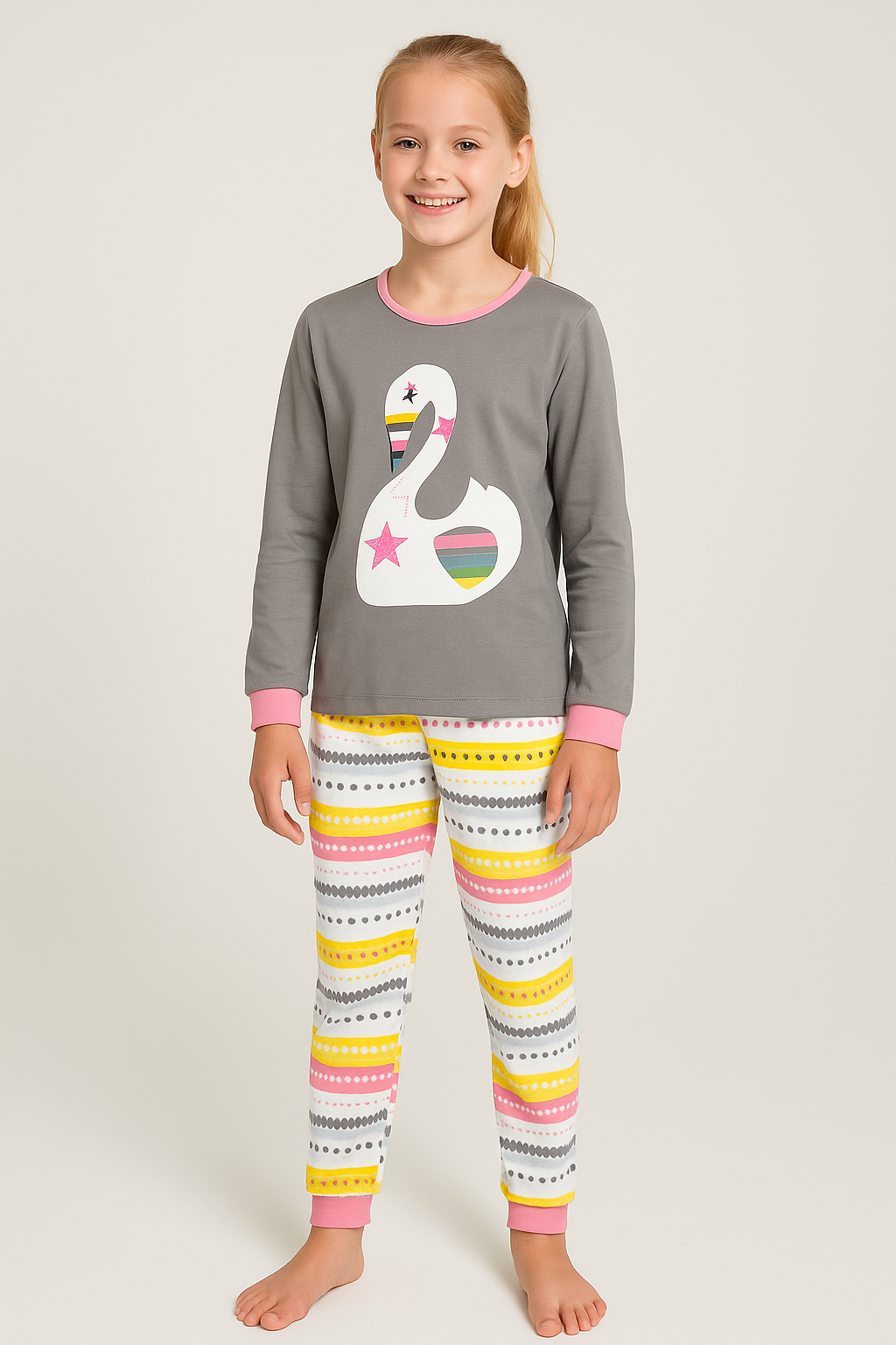 Swan Pyjama Set for Girls