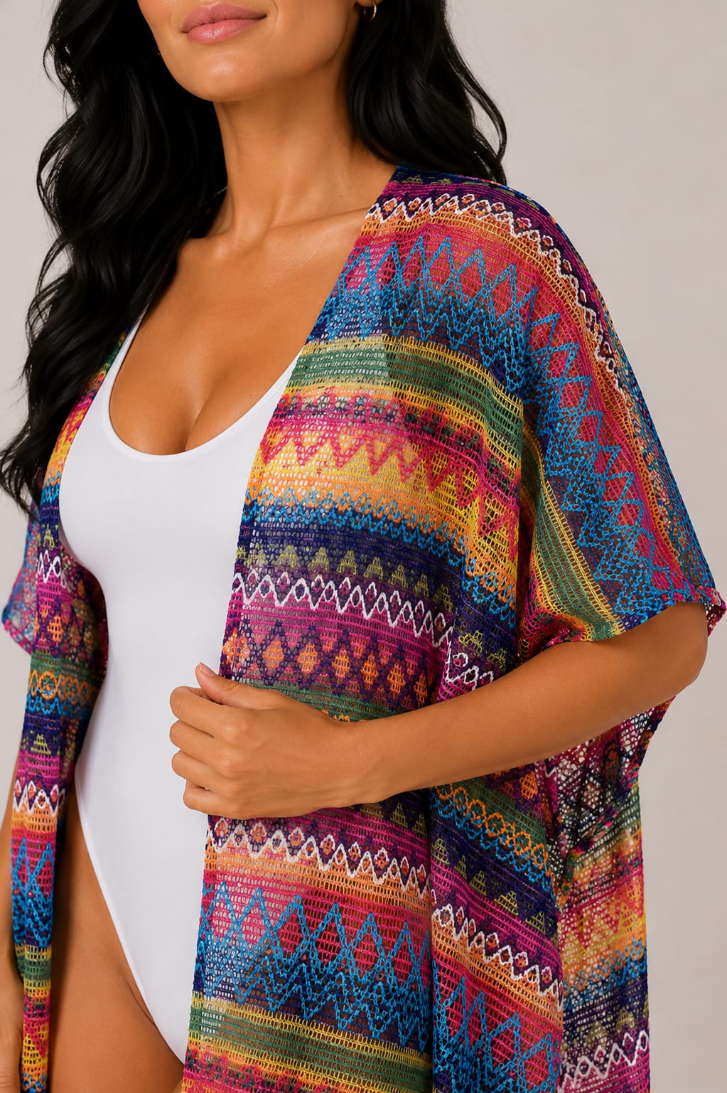 Multicolor Crochet Beach Cover-up