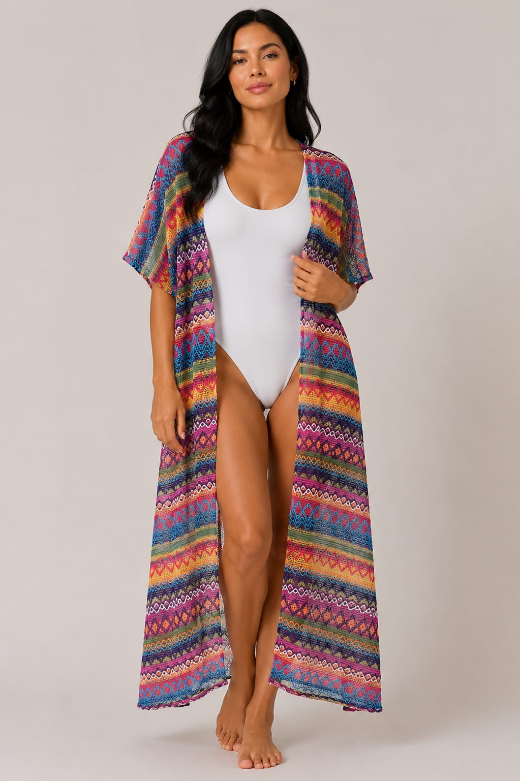 Multicolor Crochet Beach Cover-up