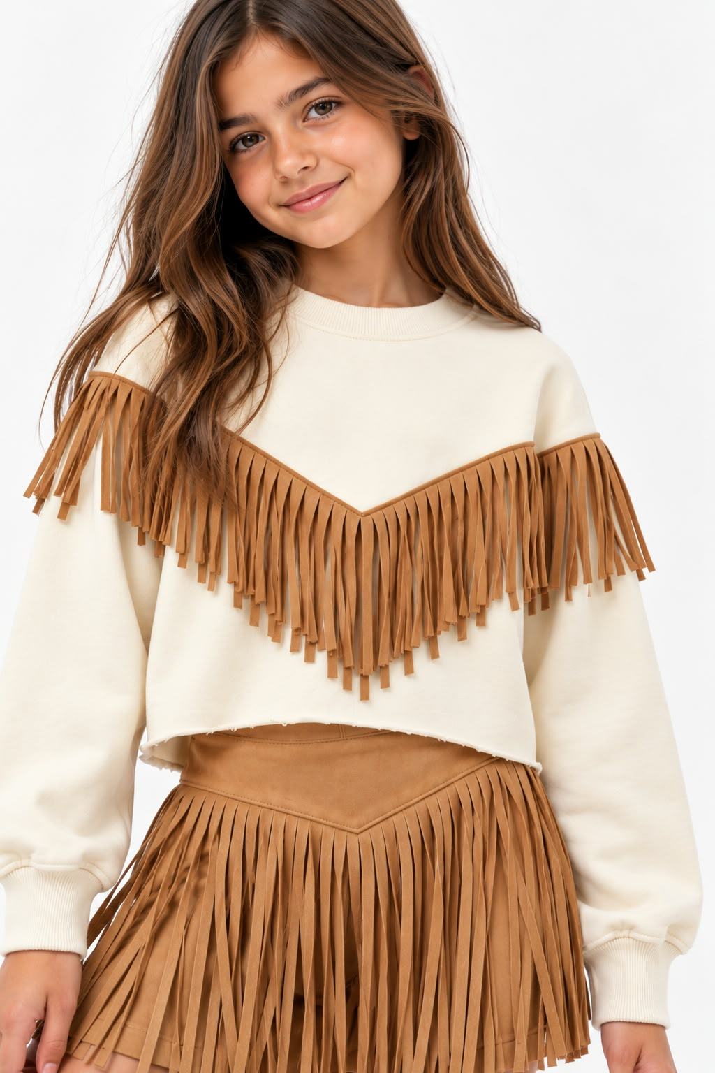 Suede Fringe Skort