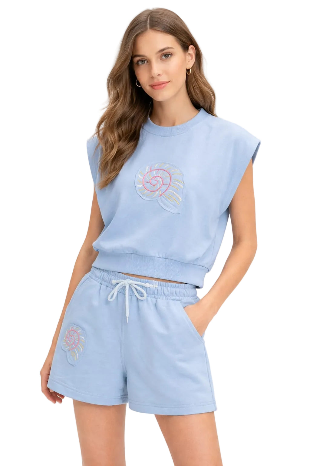 Seashell Embroidered Tracksuit SET (2 pieces)