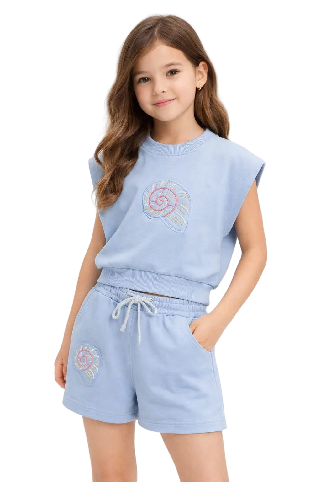 Seashell Embroidered Tracksuit SET (2 pieces)