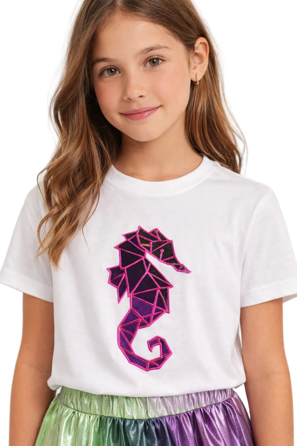 Seahorse Embroidered Top