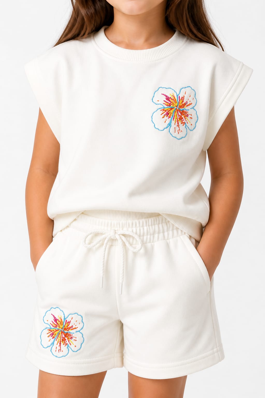 Flower Embroidered Tracksuit