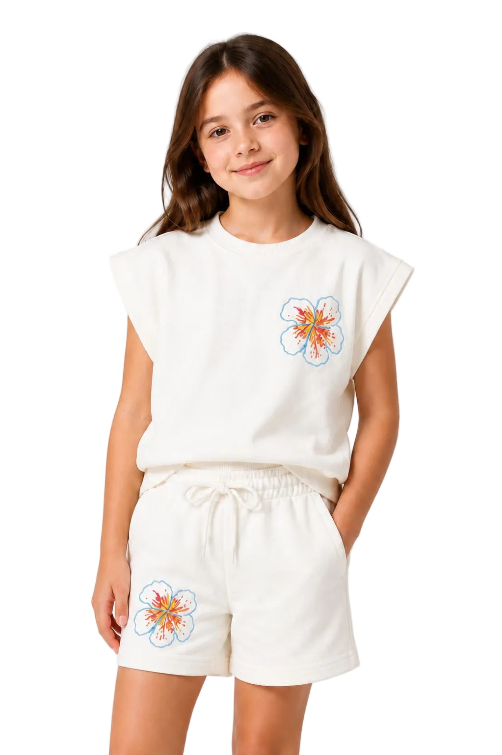 Flower Embroidered Tracksuit