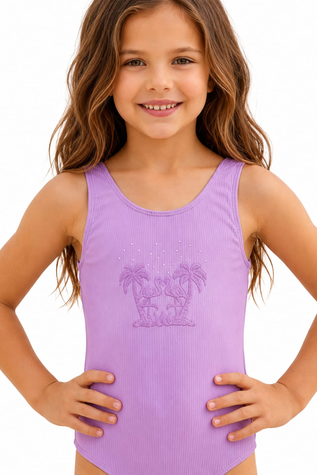 Lila Flamingo One-Piece Swimsuit