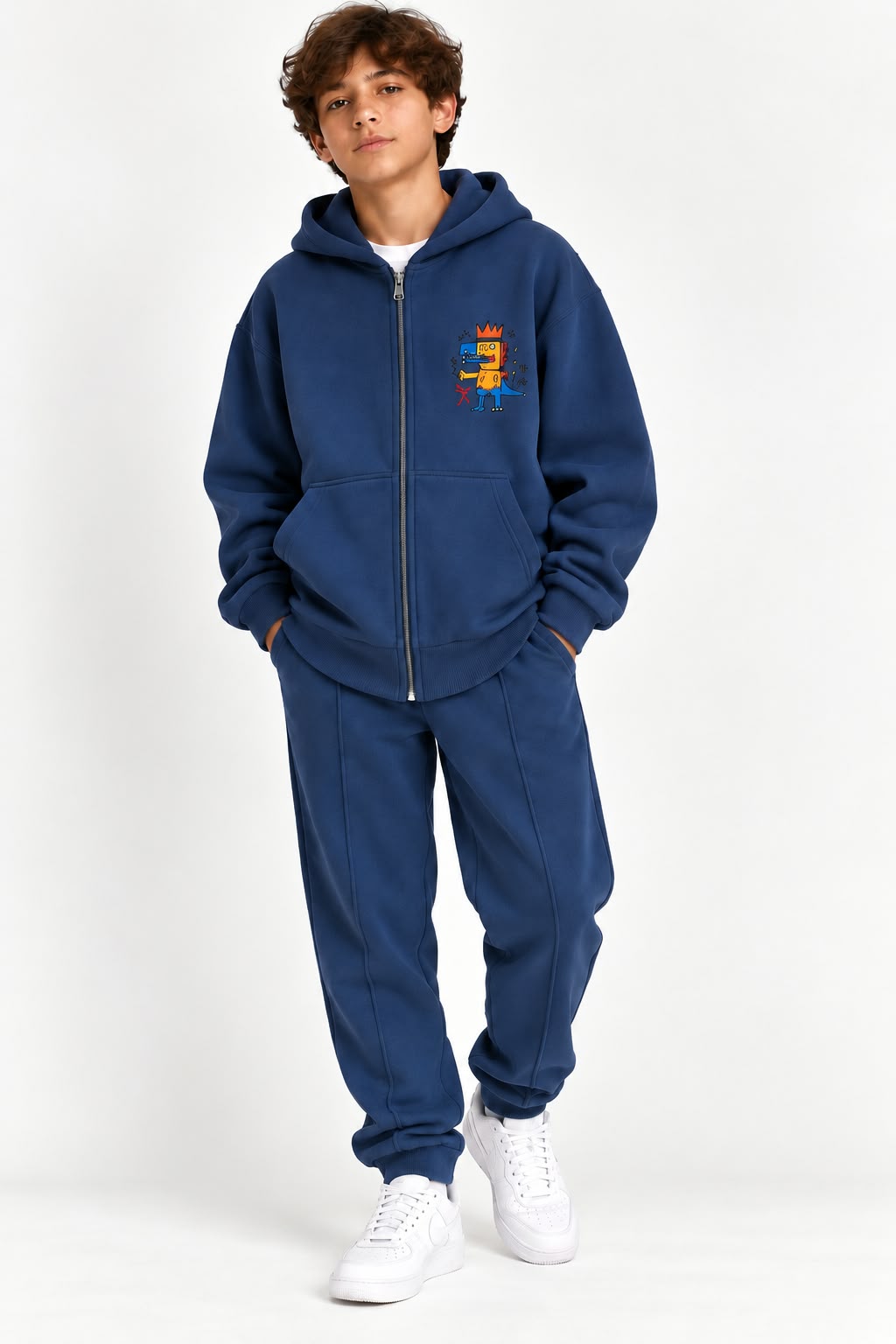 Dinosaur Embroidered Jacket in FLEECE