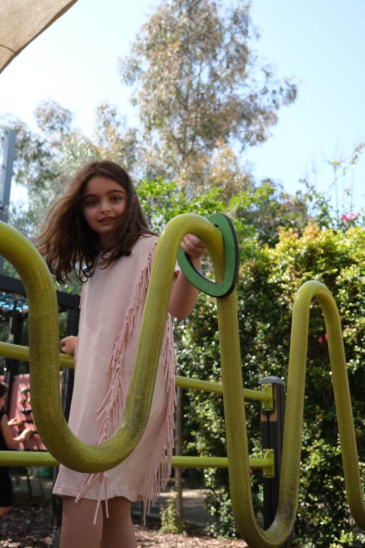 Round Neck Dress Girls - Pink - Pear