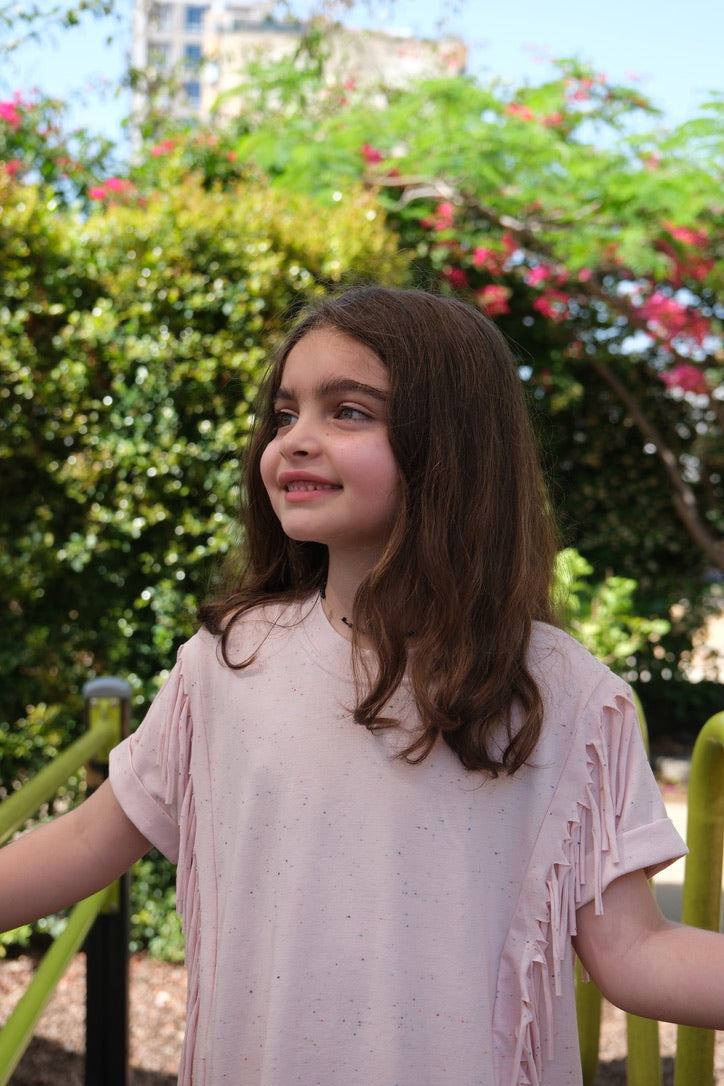 Round Neck Dress Girls - Pink - Pear