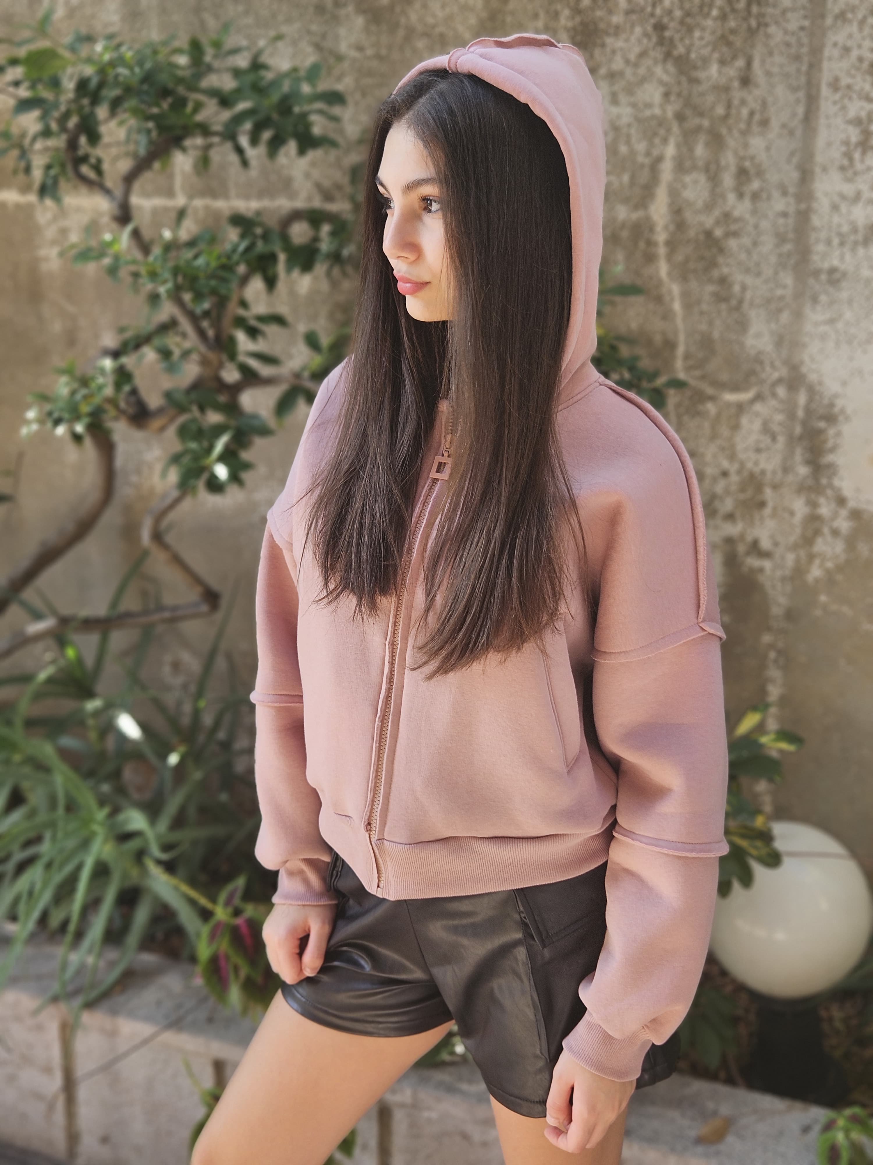 Cropped Fleece Jacket - Pear