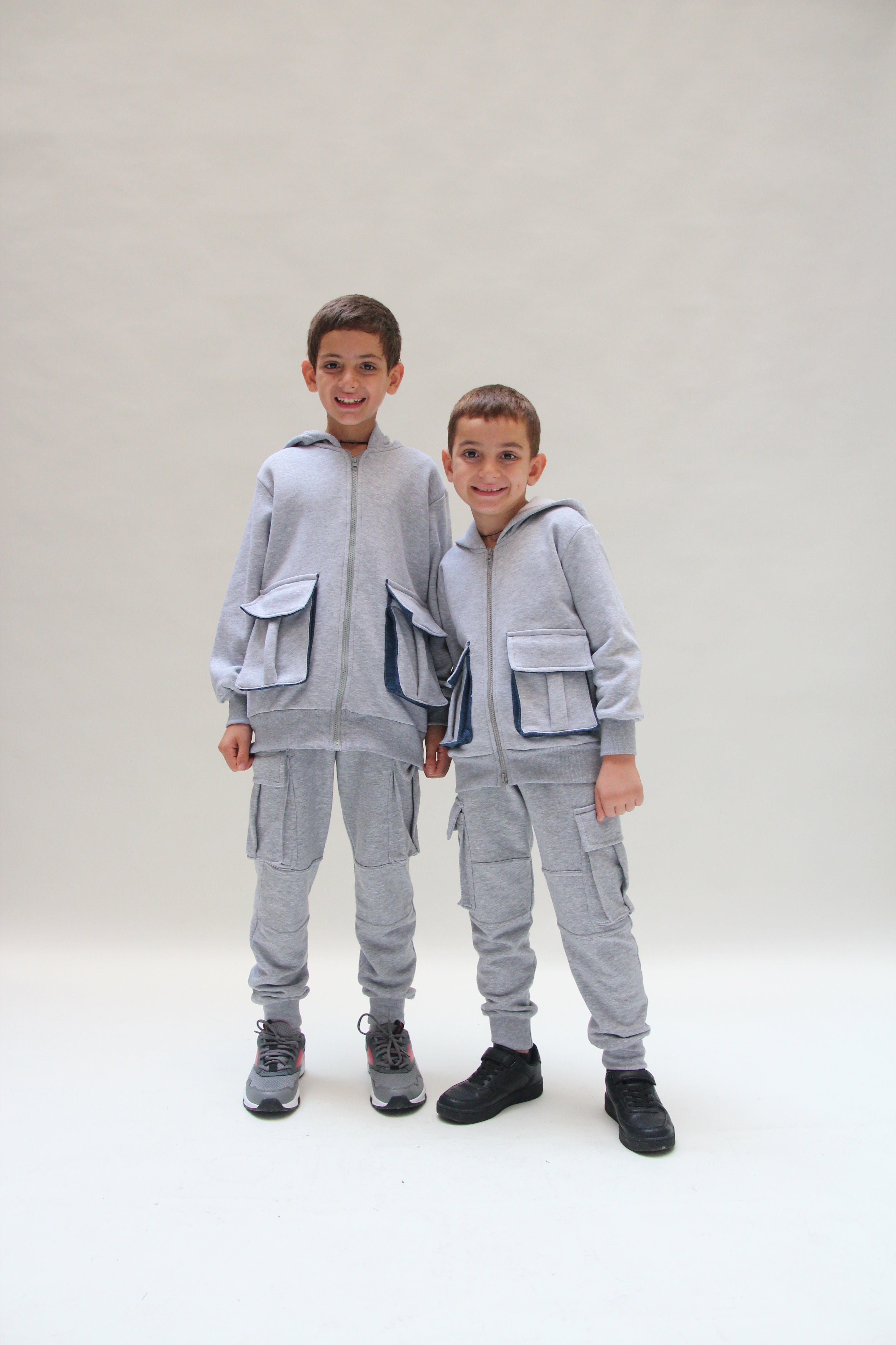 Hooded Denim Jacket For Boys - Grey - Pear