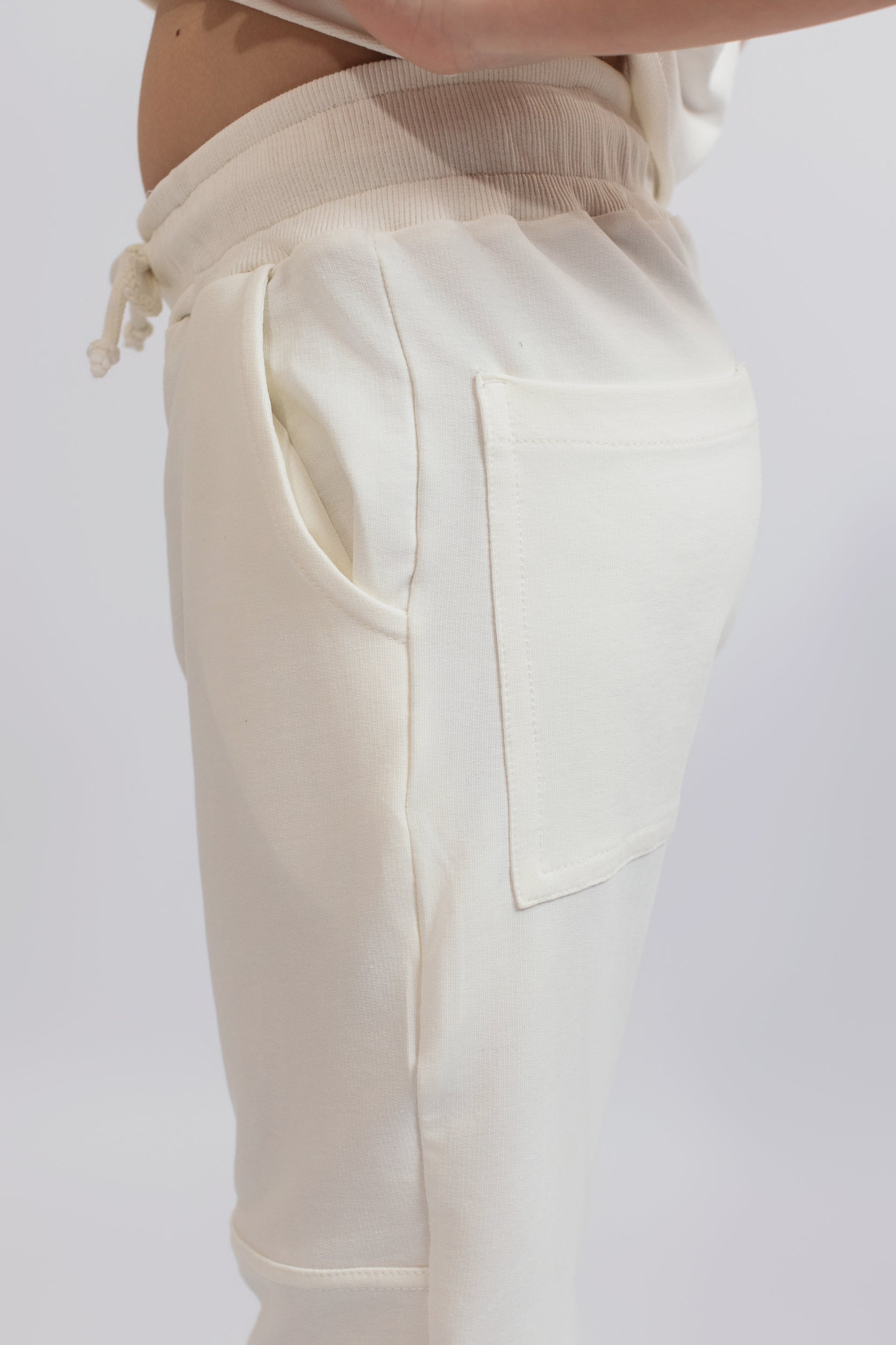 Sweat Pant For Girls - Off White - Pear