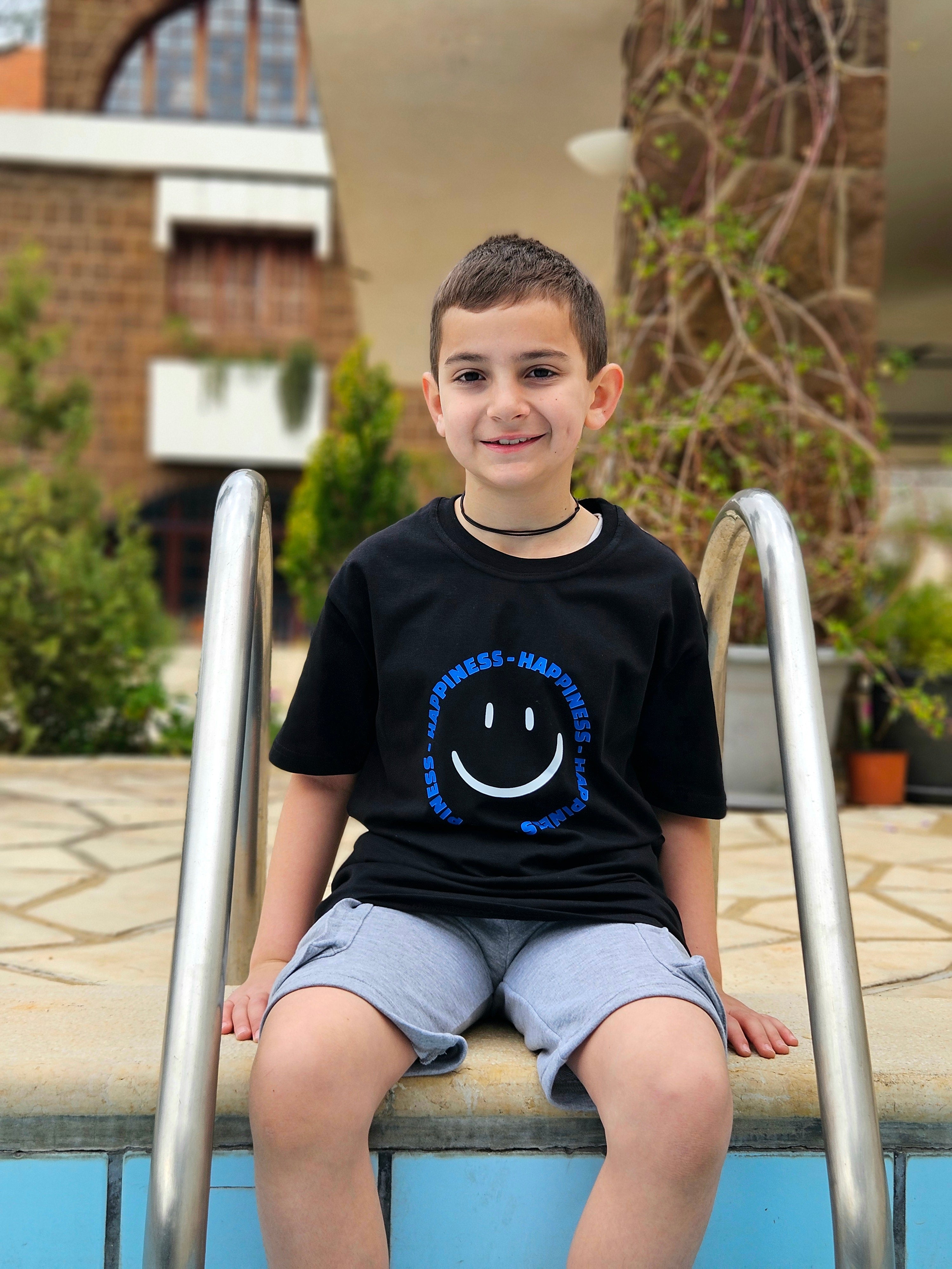 Smiley Printed T-shirt - Boys - Pear
