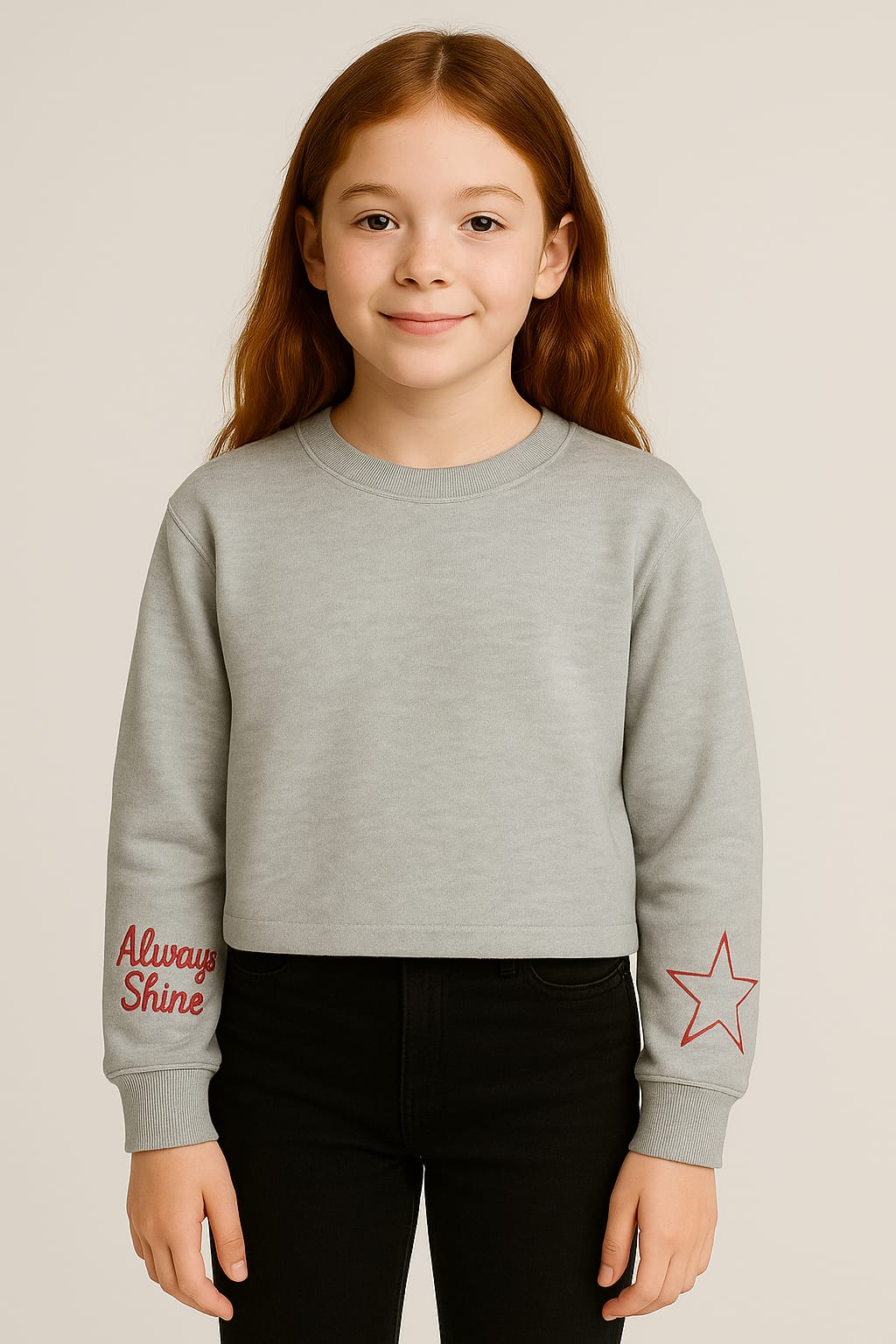 Always Shine Embroidered Sleeved Sweatshirt