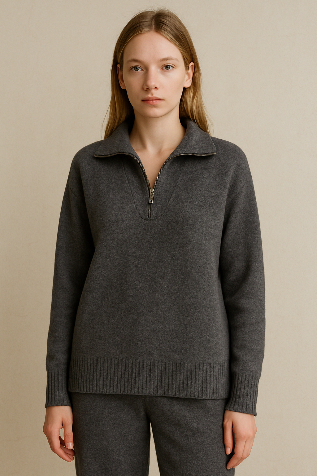 Half Zip Wool SET
