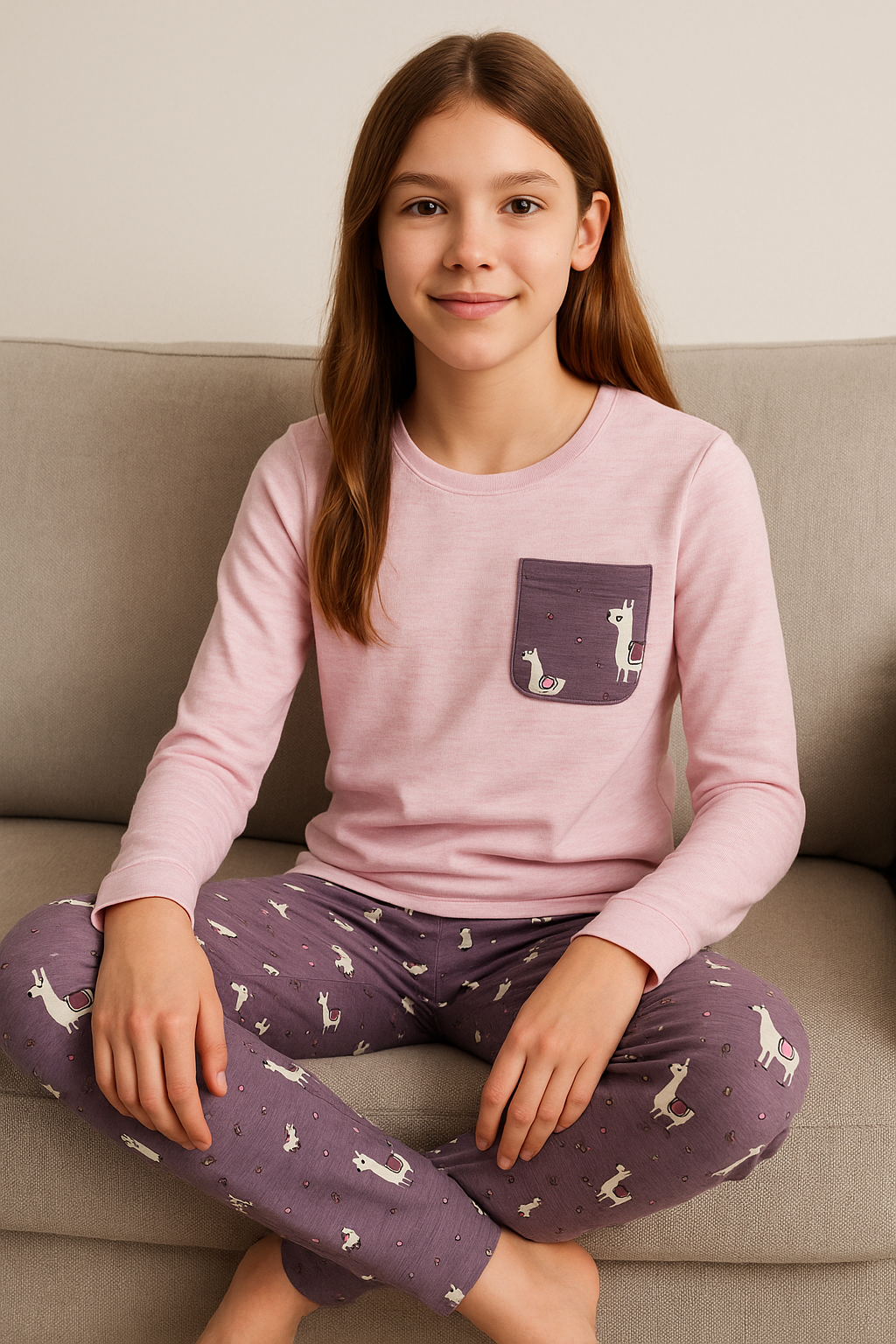 Lama Pyjama Set for Girls