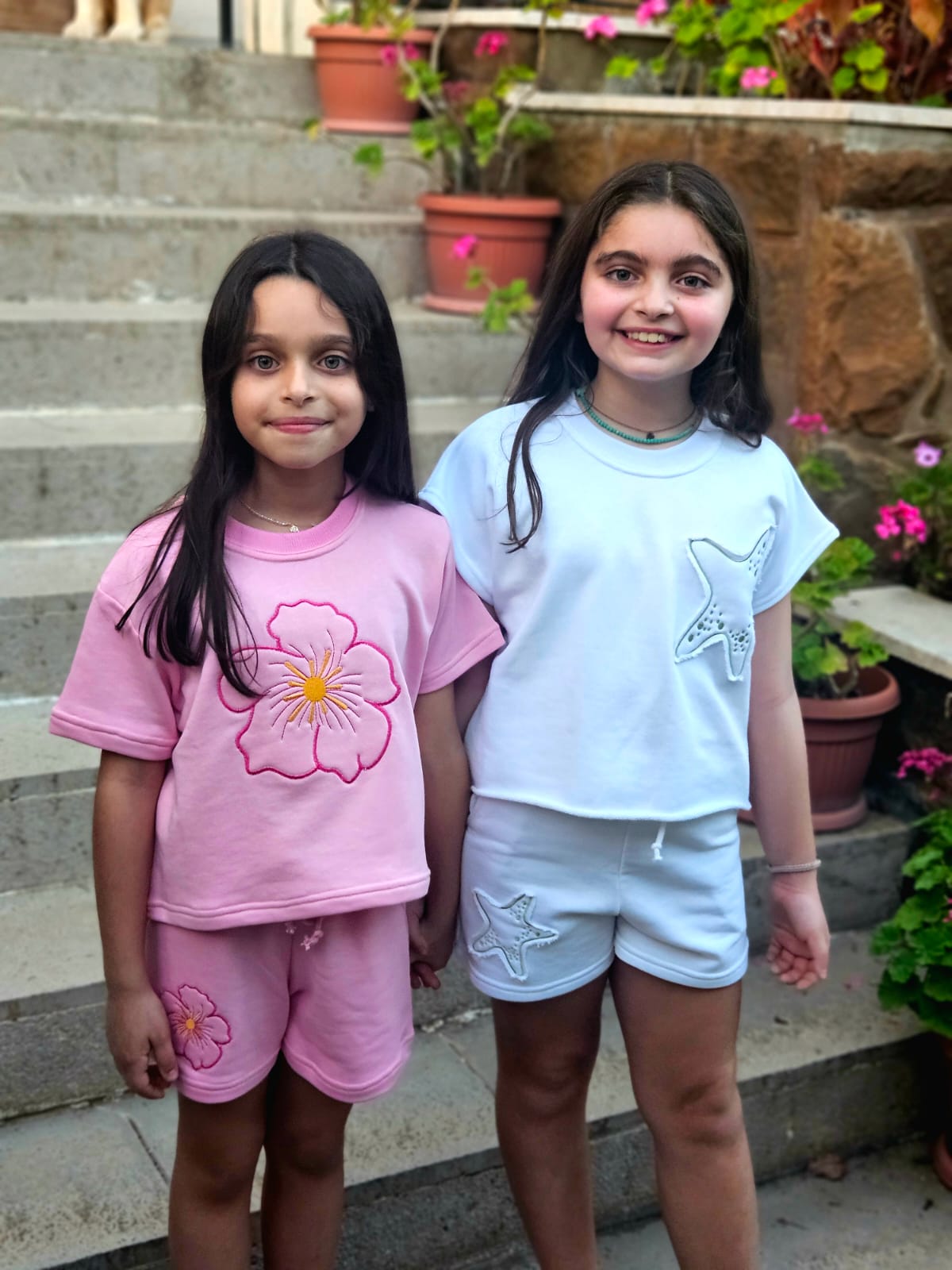 Flower Embroidered Tracksuit SET - Girls