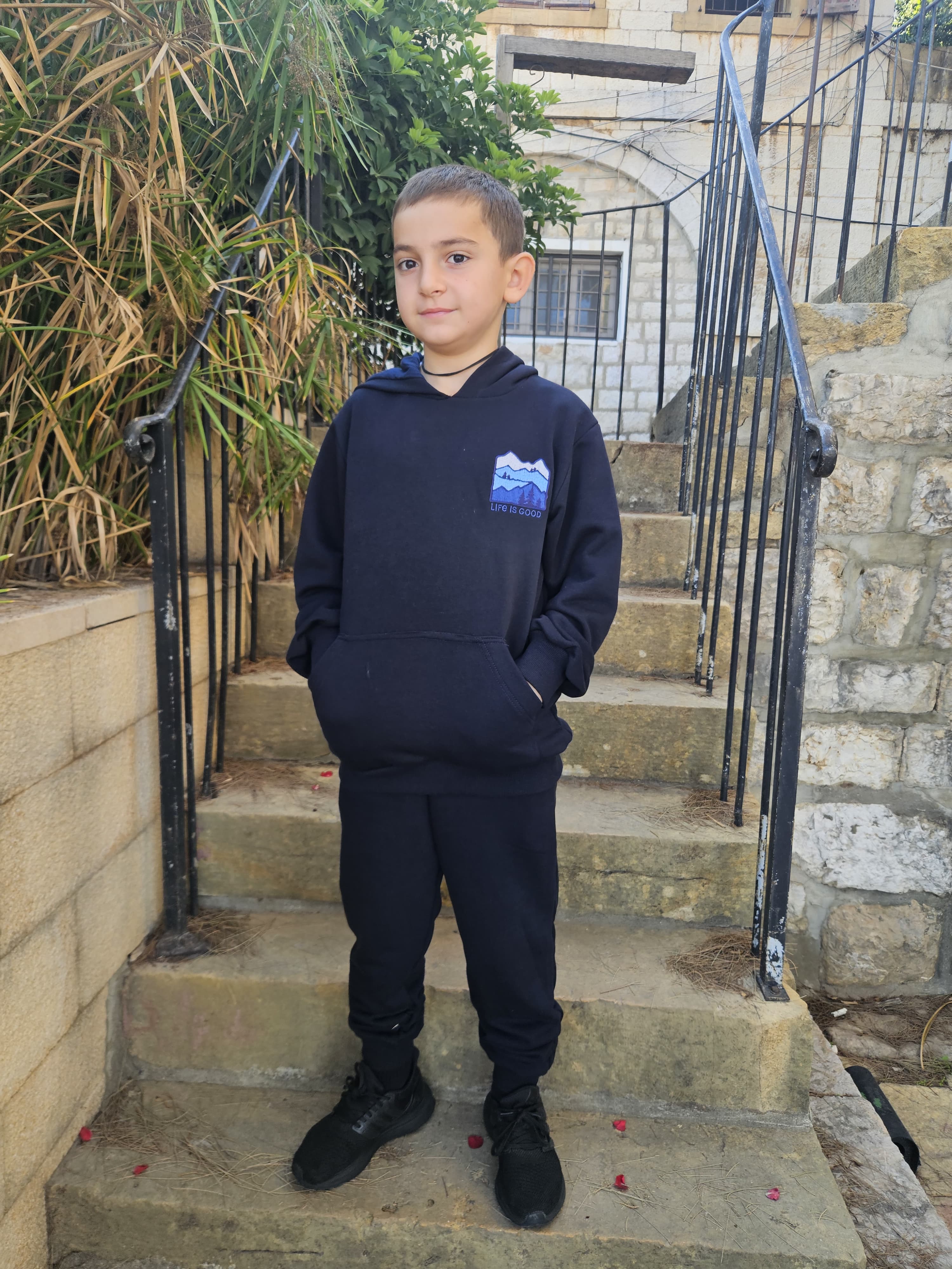 Mountain Embroidered Sweatshirt with Hoodie