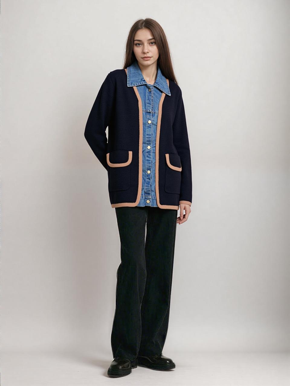 Wool Jacket with Denim Shirt