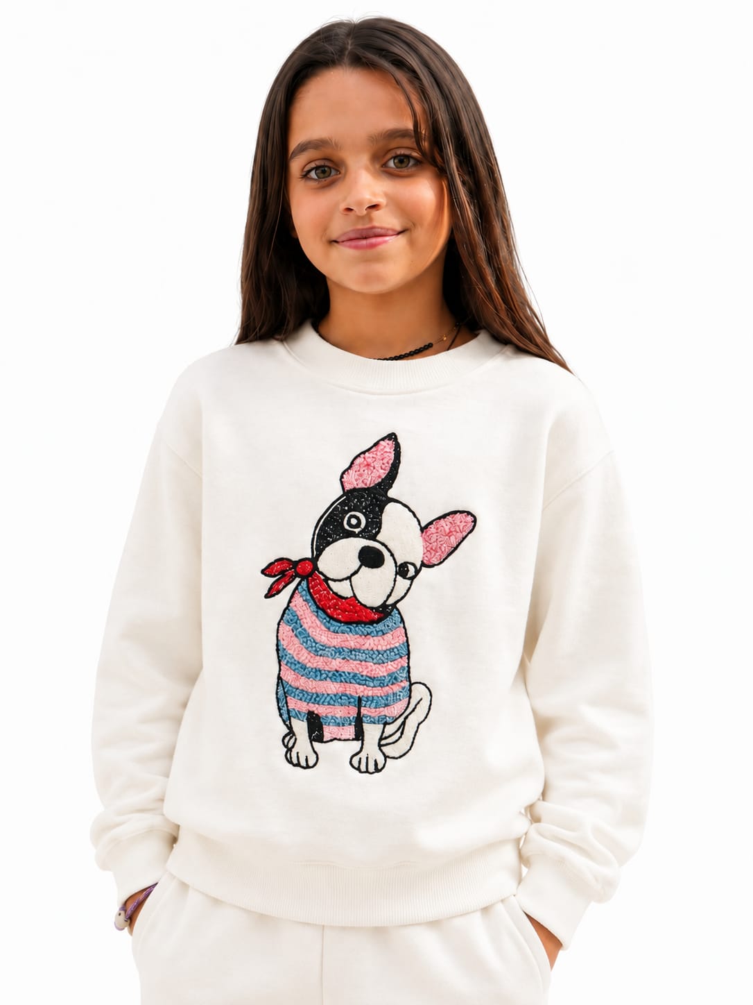 Bulldog Applique Sweatshirt