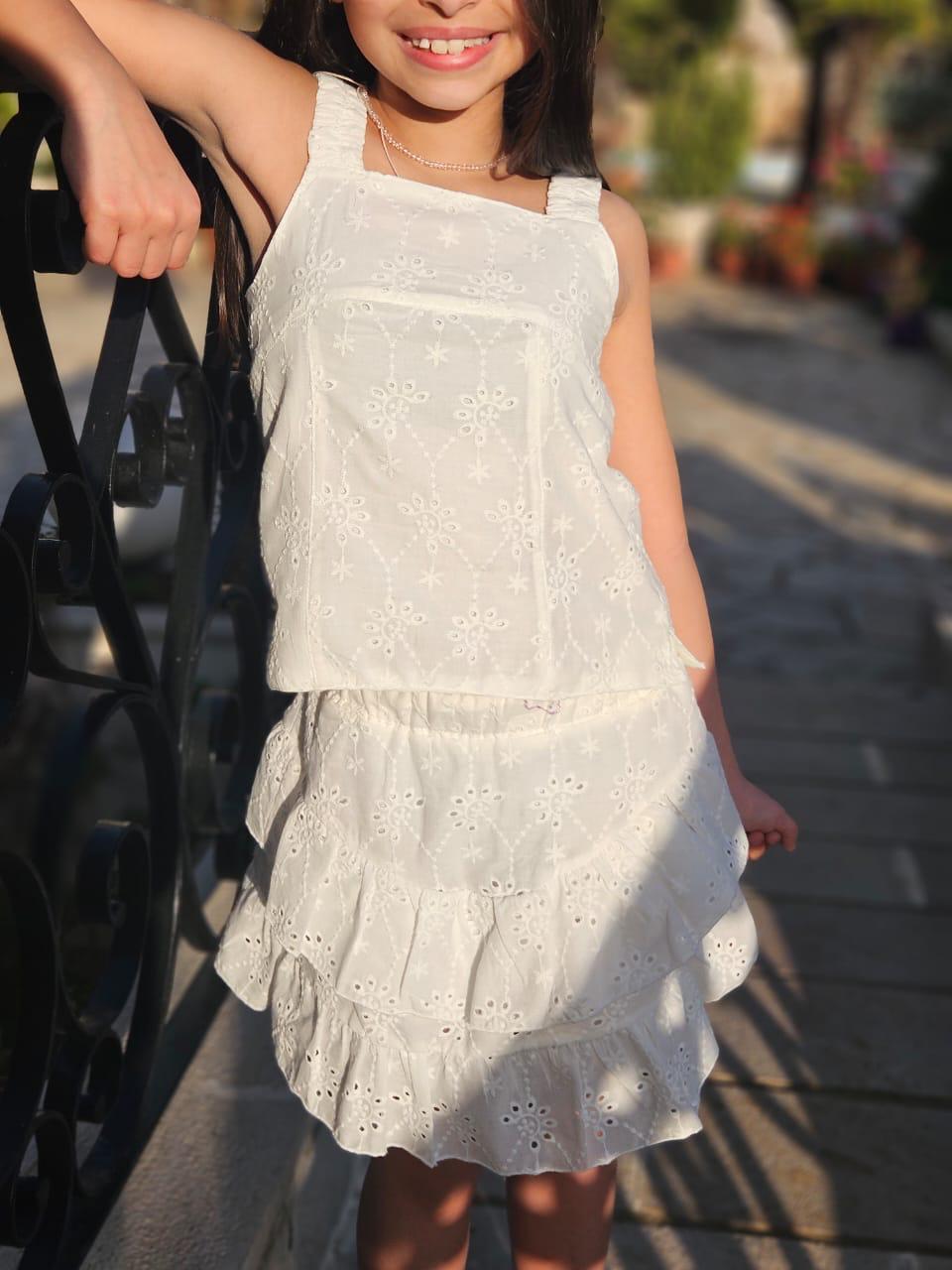 Broderie Anglaise Skirt - Girls