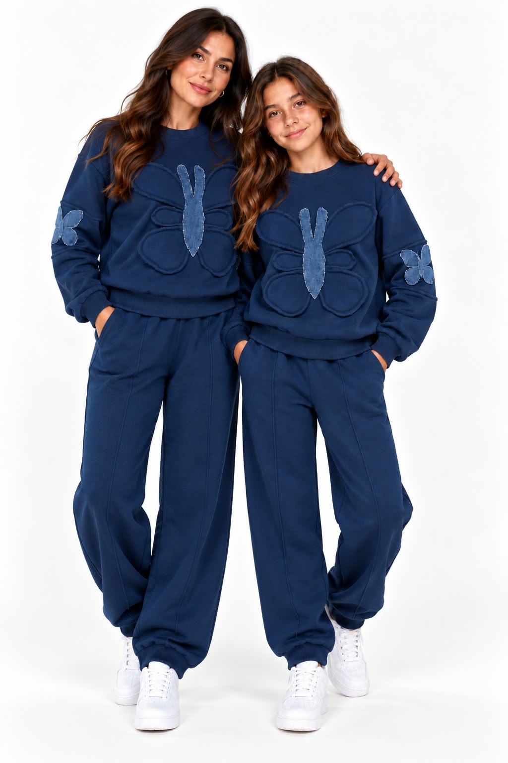 Denim Butterfly Sweatshirt in Fleece
