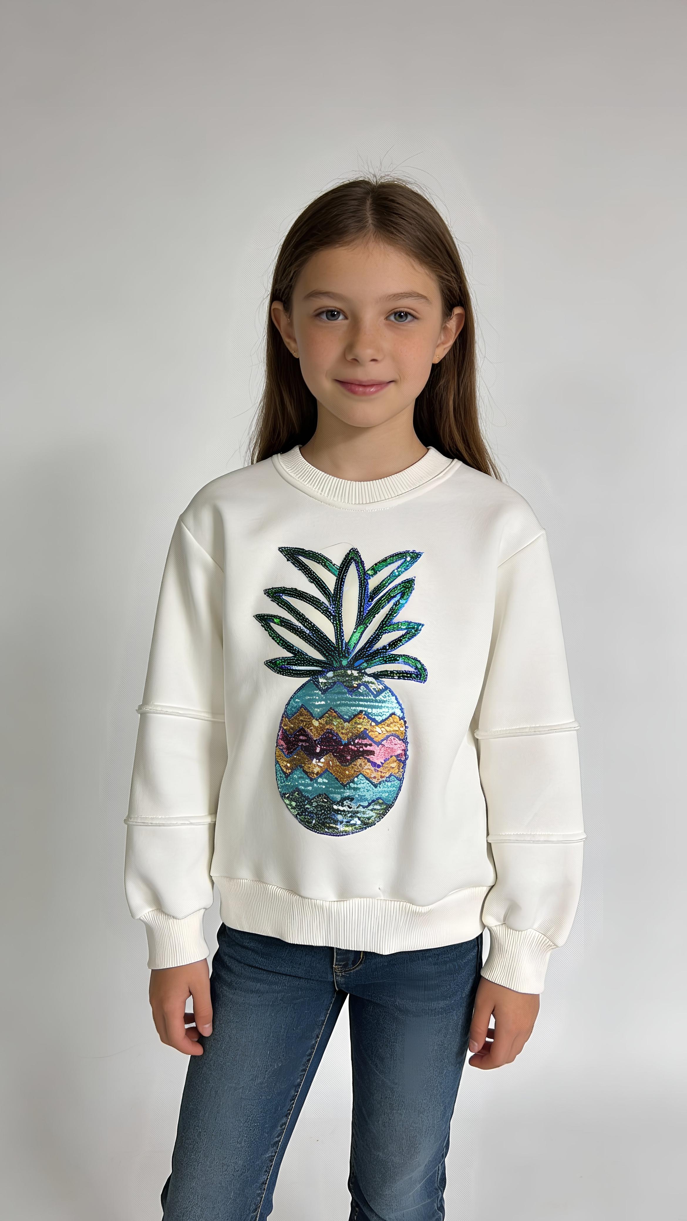 Pineapple Sequin Fleece Sweatshirt