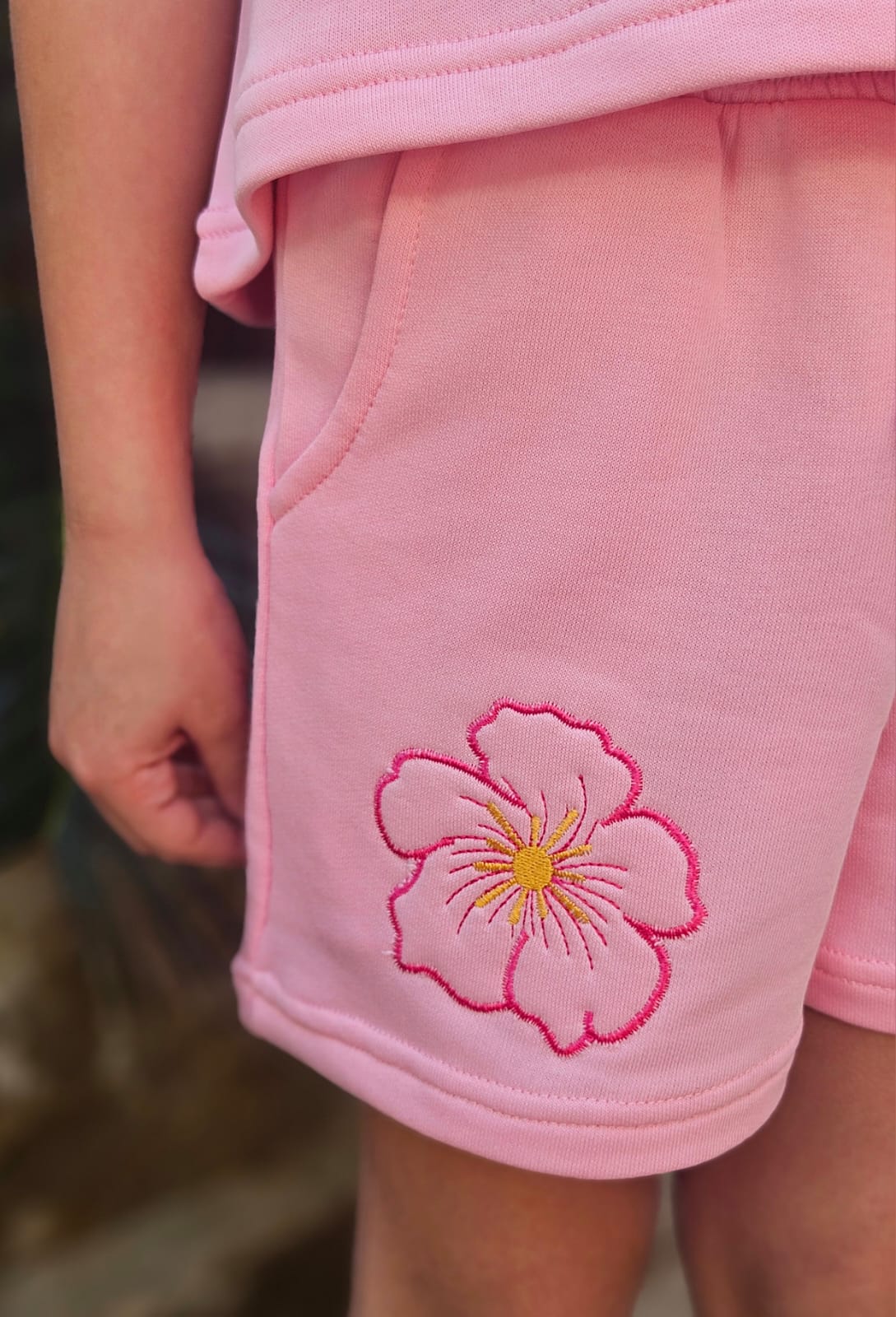 Flower Embroidered Tracksuit SET - Girls