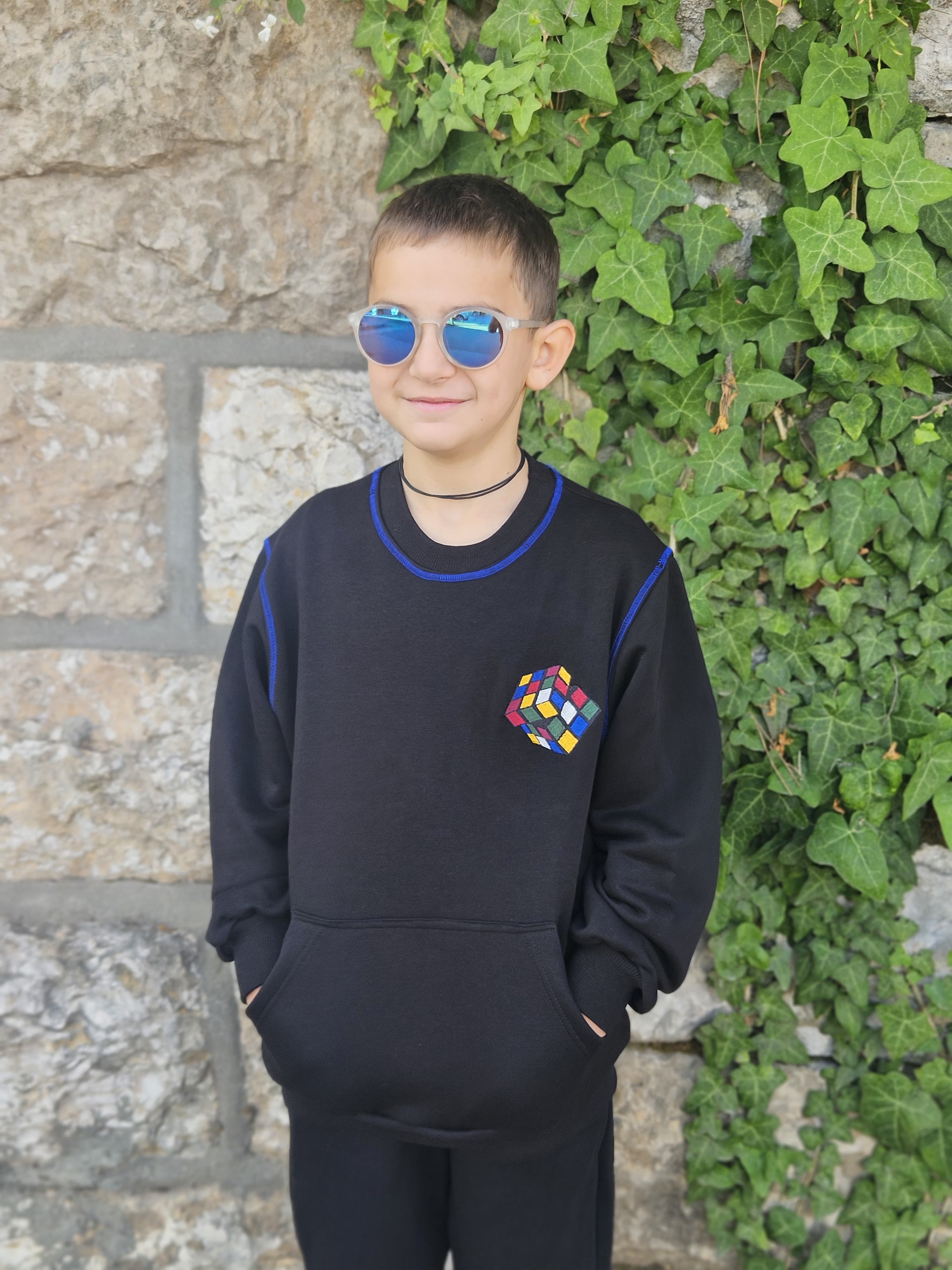 Rubik Cube Embroidered Sweatshirt