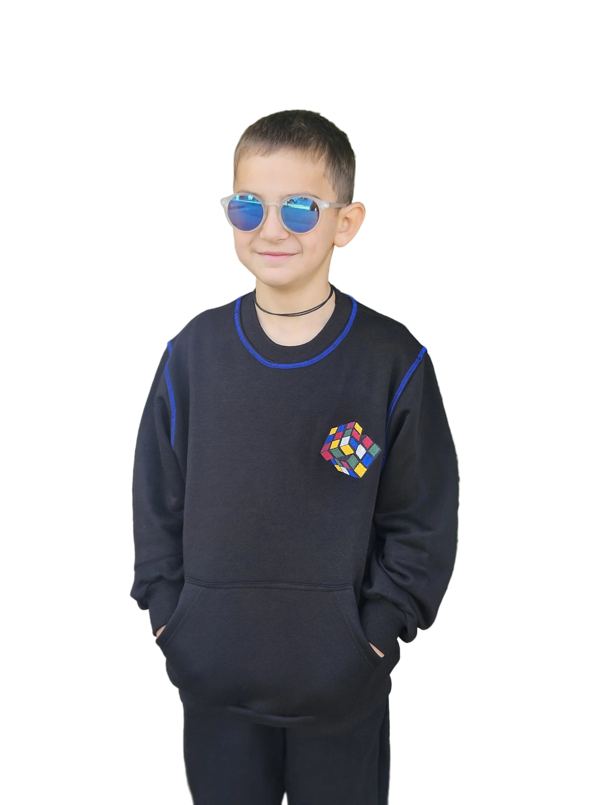 Rubik Cube Embroidered Sweatshirt
