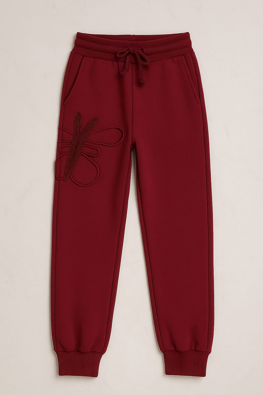 Butterfly Embroidered Fleece Hoodie