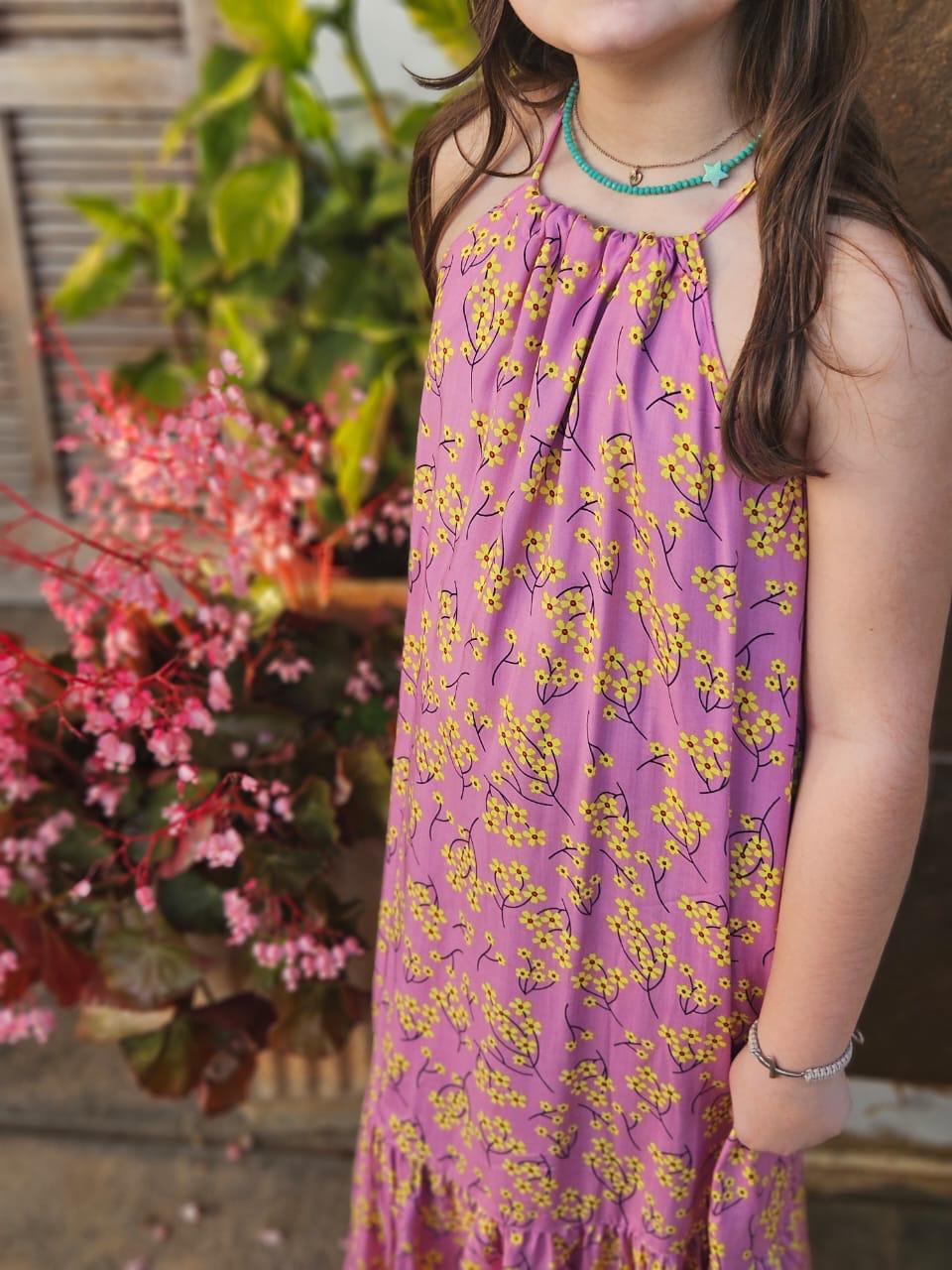 Viscose Floral Dress - Girls