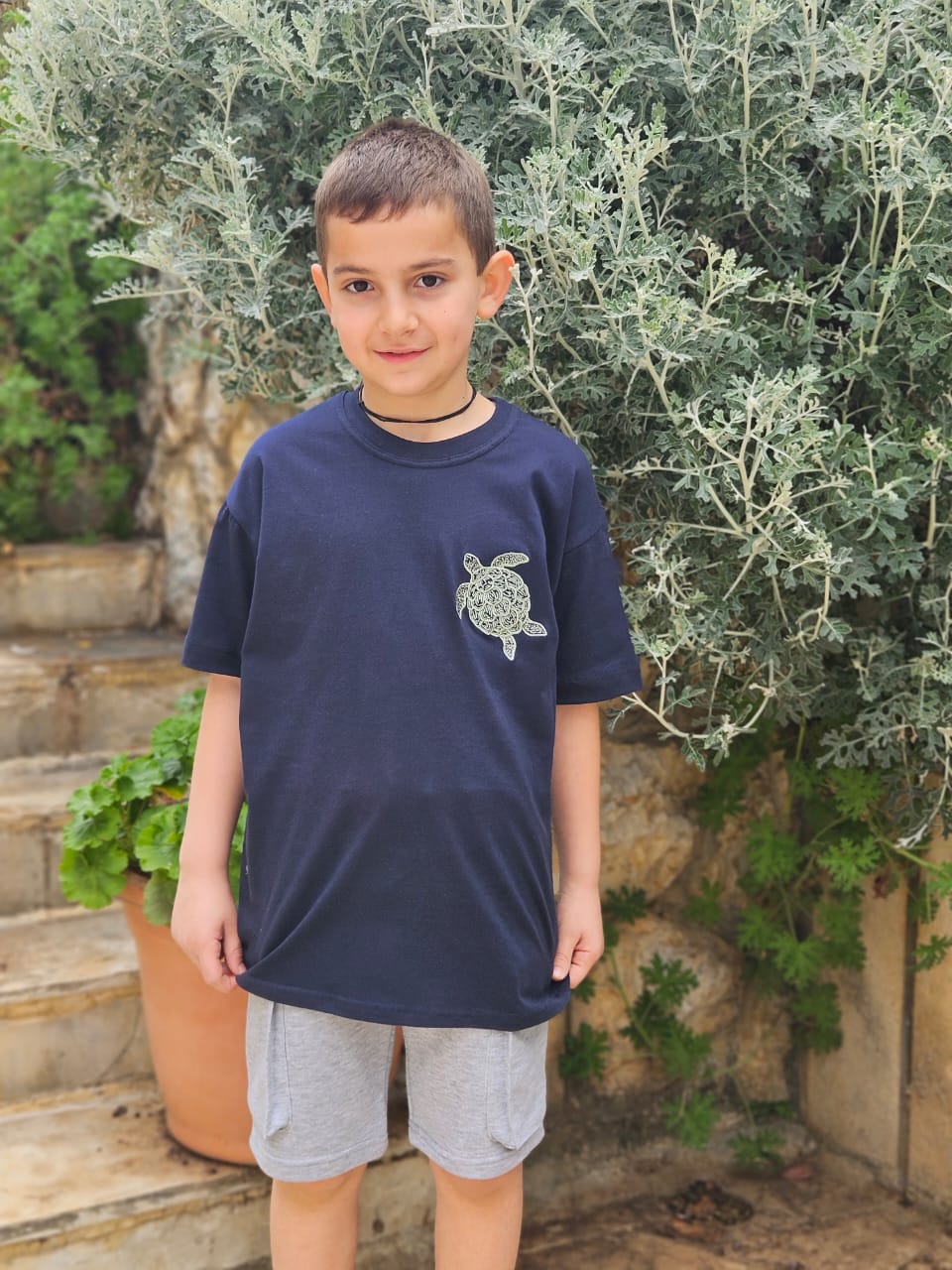 Turtle Embroidered T-shirt - Boys