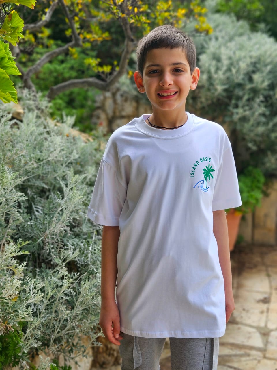 Palm Tree Embroidered T-shirt - Boys