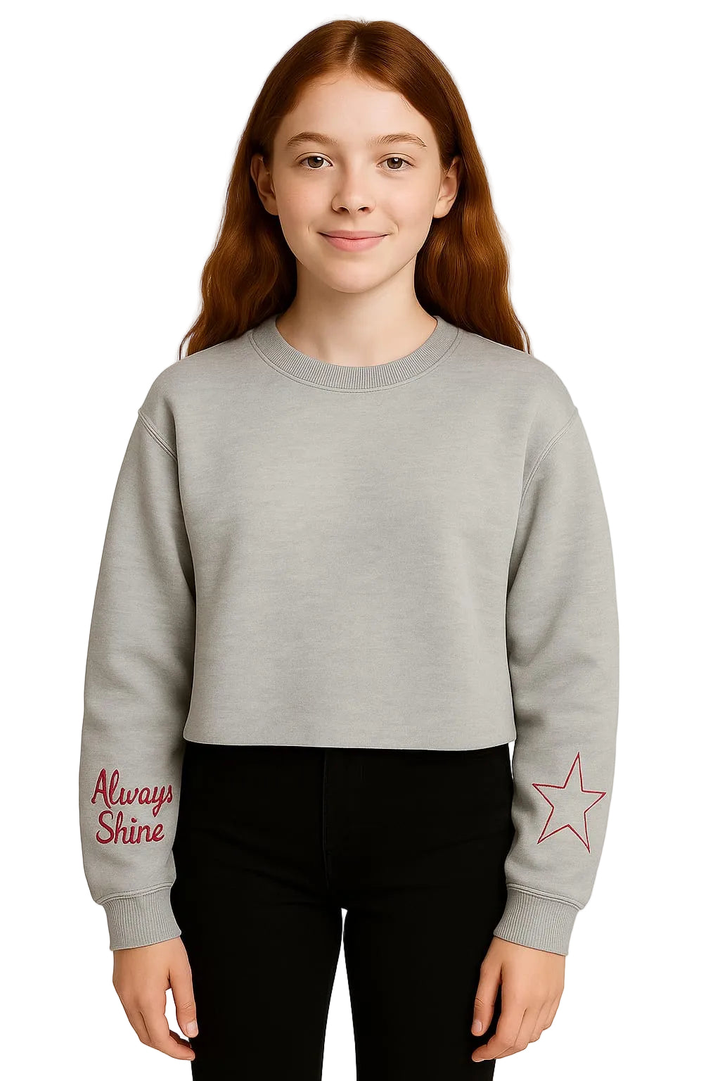 Always Shine Embroidered Sleeved Sweatshirt