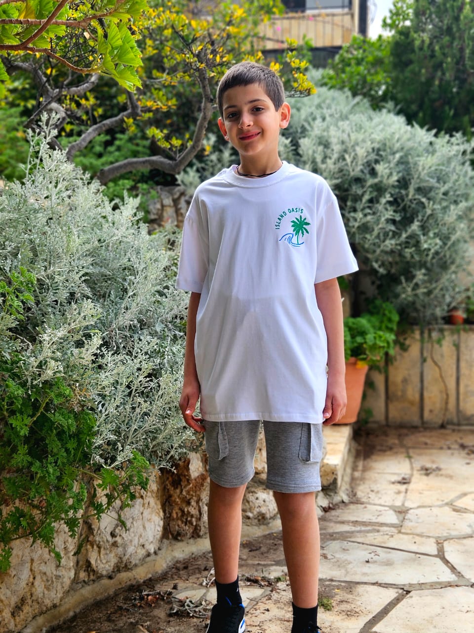Palm Tree Embroidered T-shirt - Boys