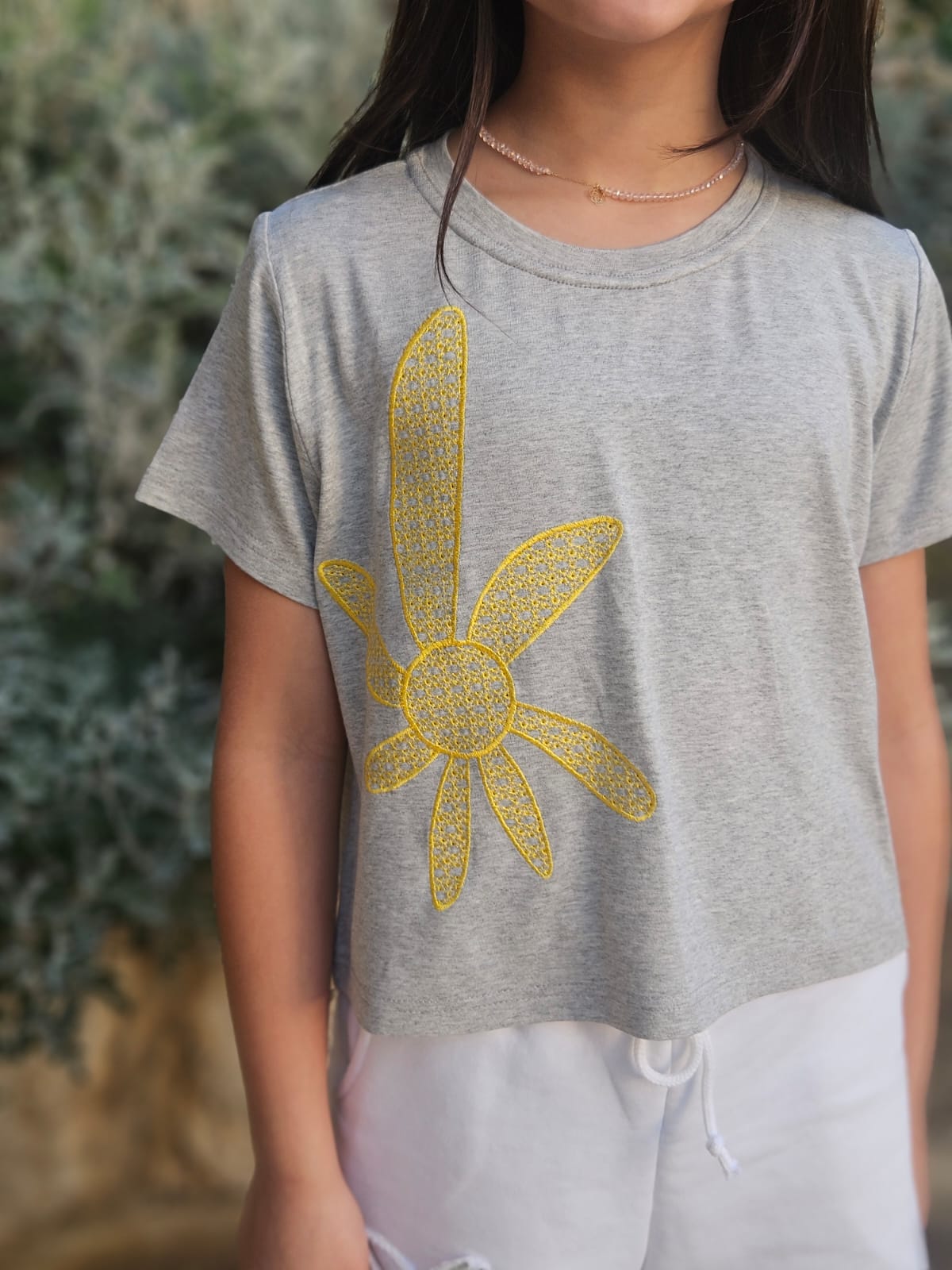 Sunflower Embroidered Top - Girls