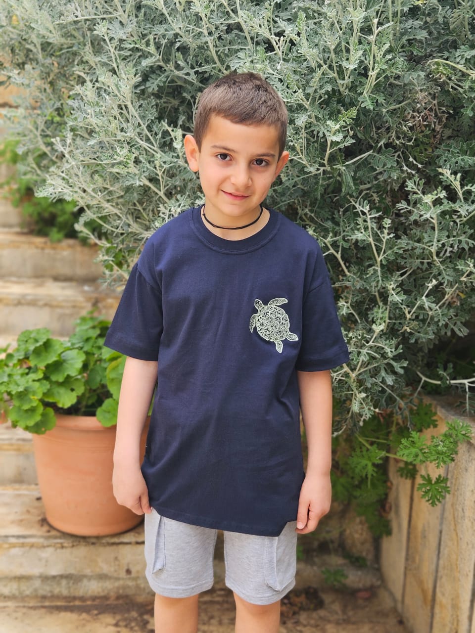 Turtle Embroidered T-shirt - Boys