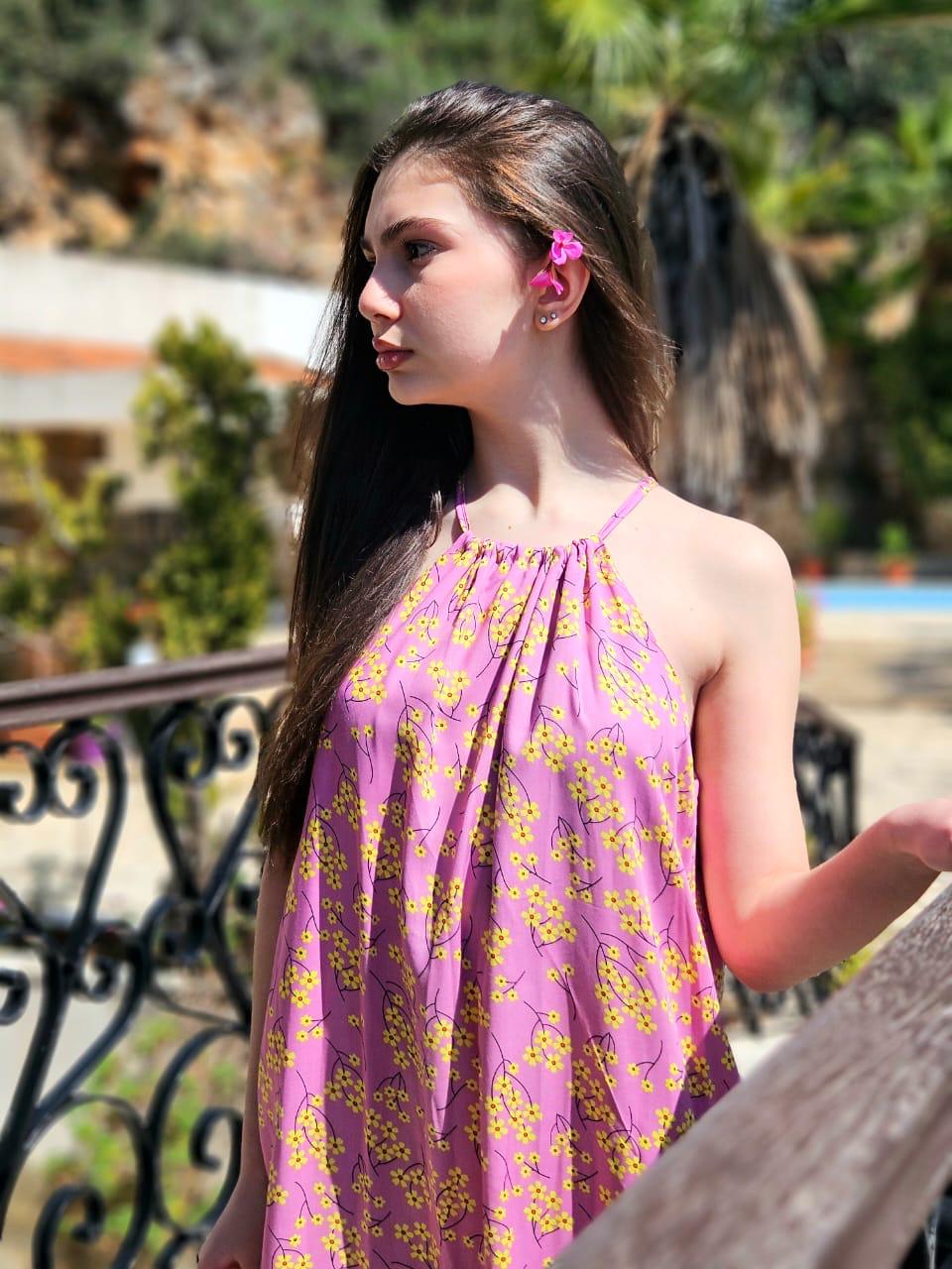 Viscose Floral Dress - Woman