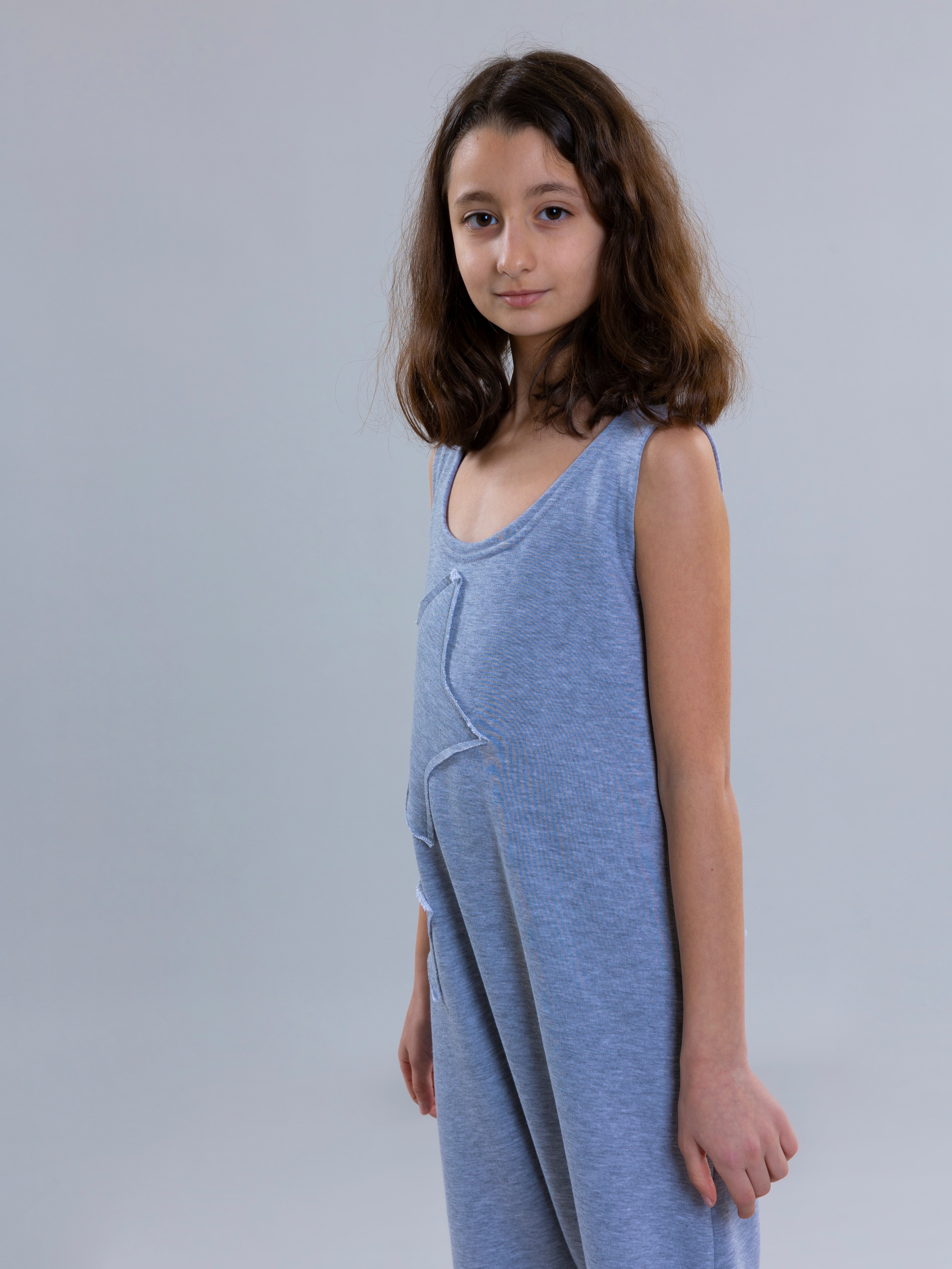 Star jumpsuit For Girls - Grey - Pear