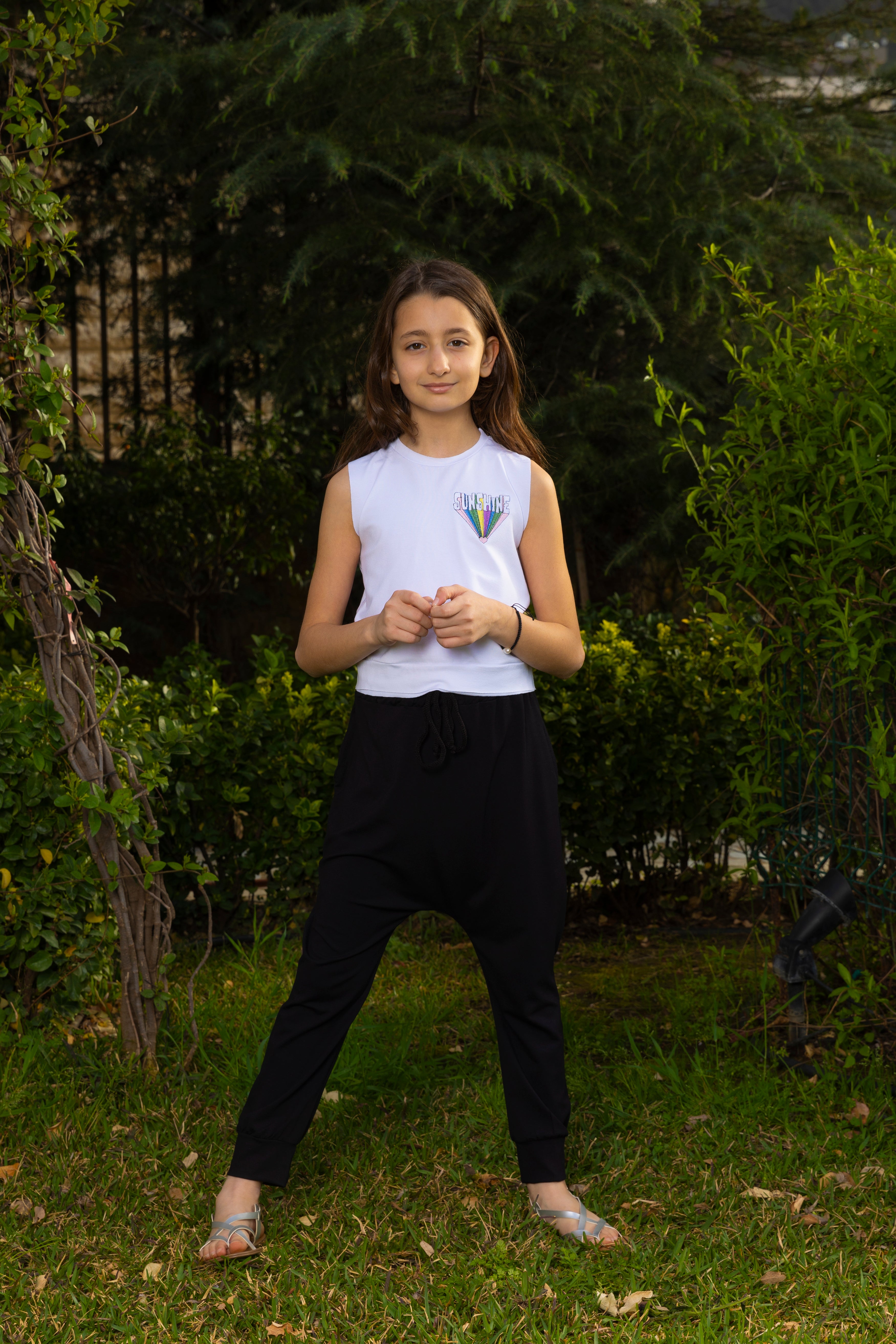 Harem Pants For Girls - Black - Pear