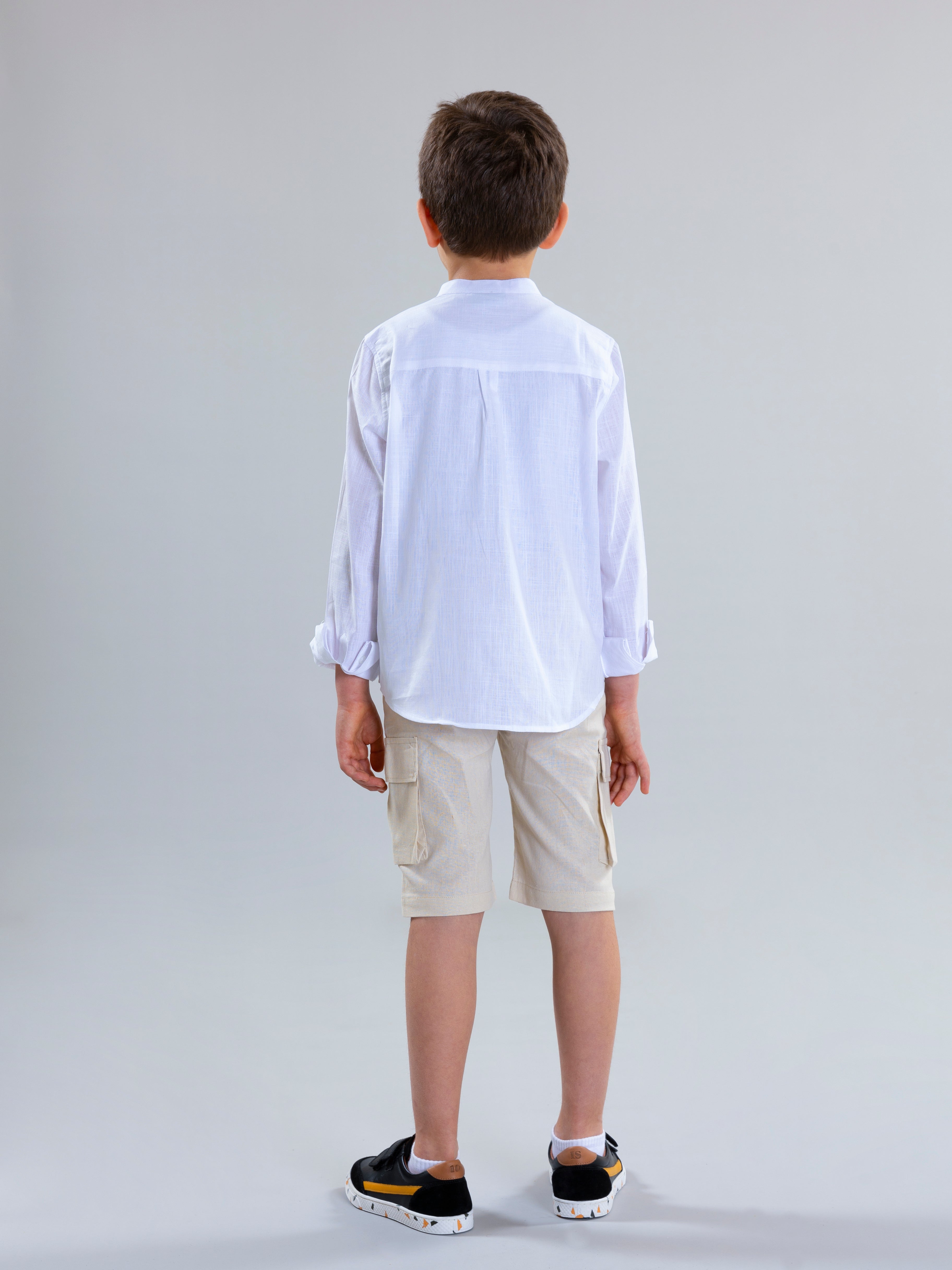 Linen Short For Boys - Beige - Pear