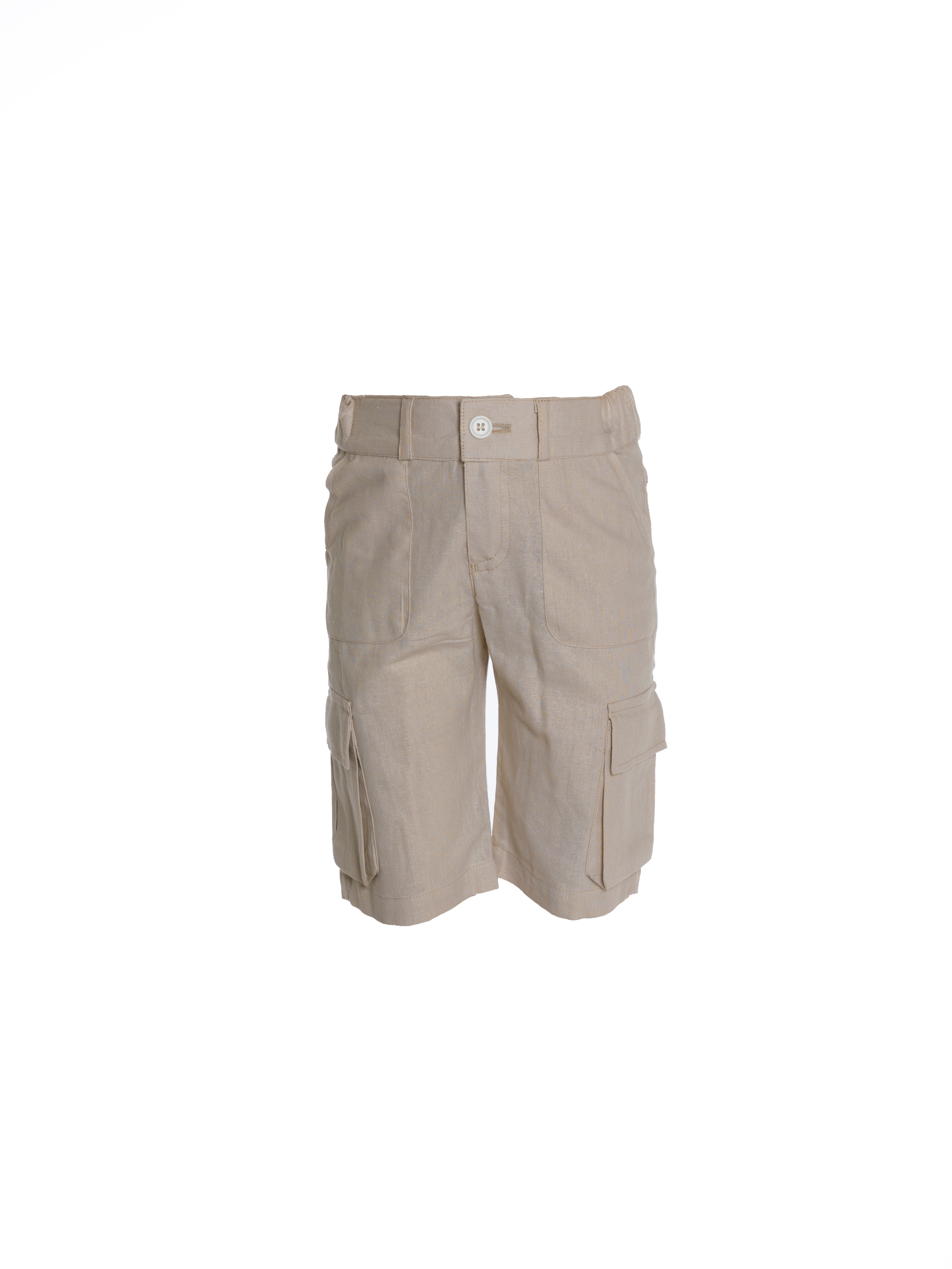 Linen Short For Boys - Beige - Pear