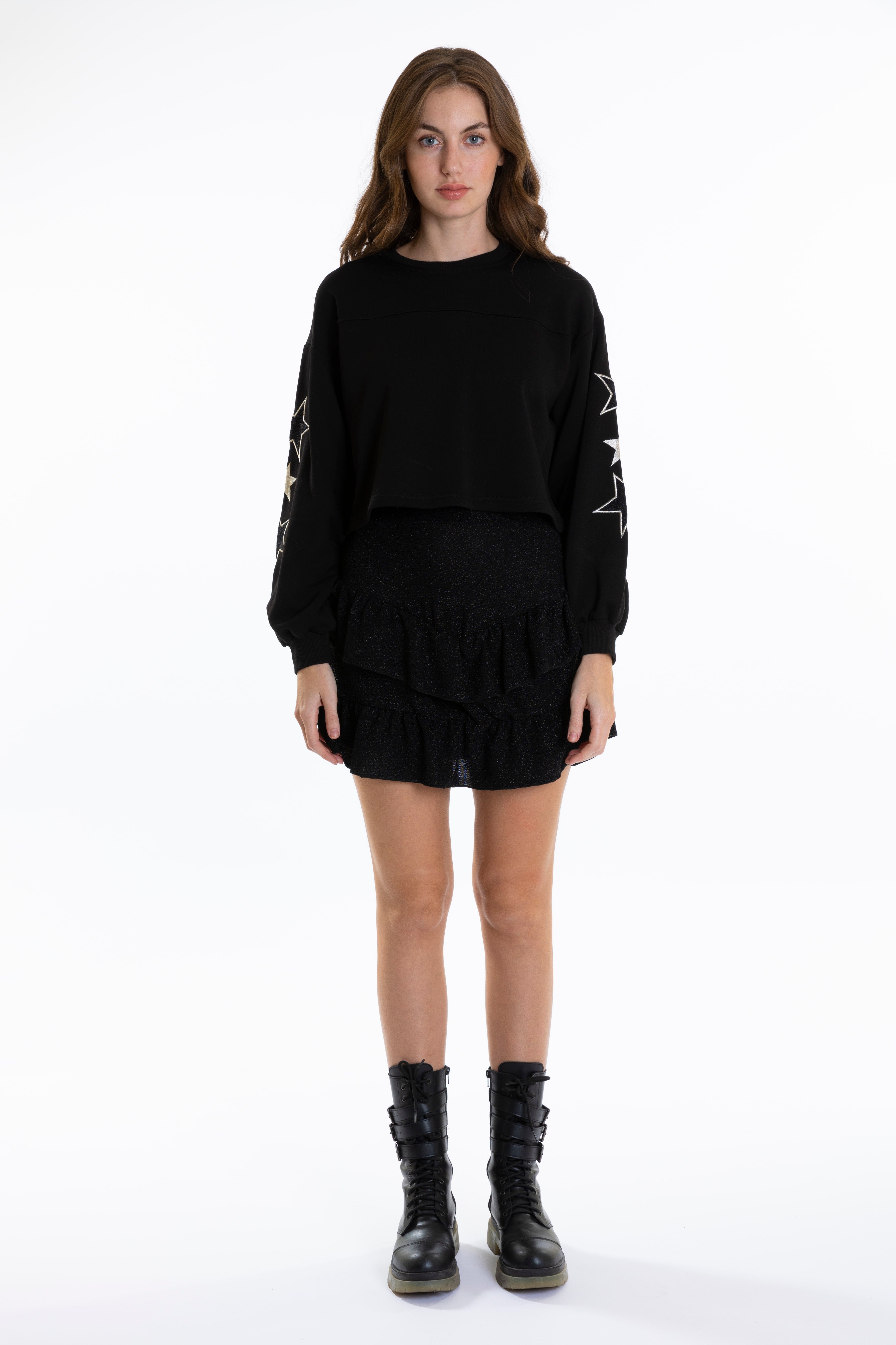 Layered Skirt For Women - Black - Pear