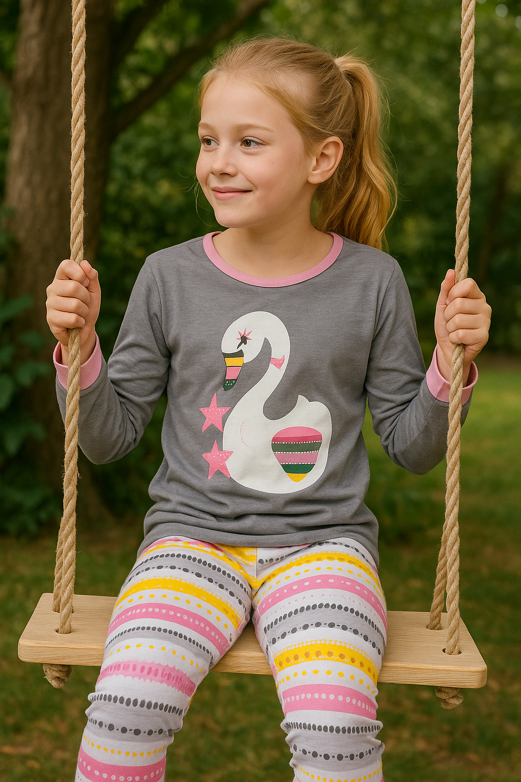 Swan Pyjama Set for Girls