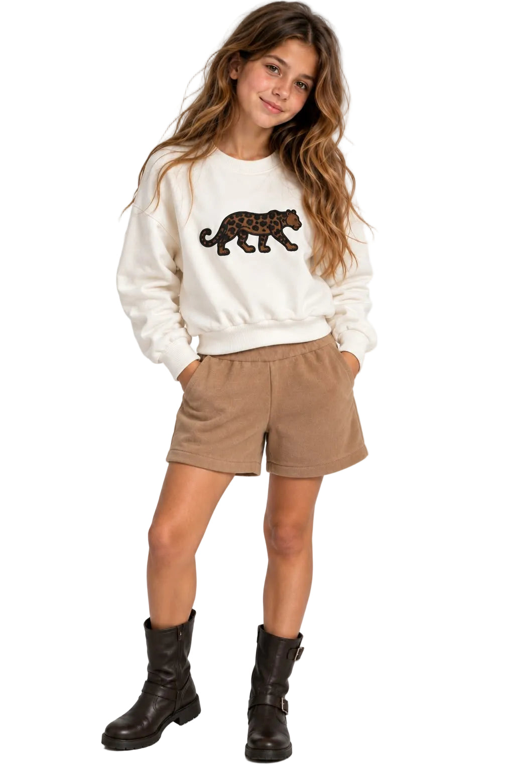 Leopard Embroidered Sweatshirt