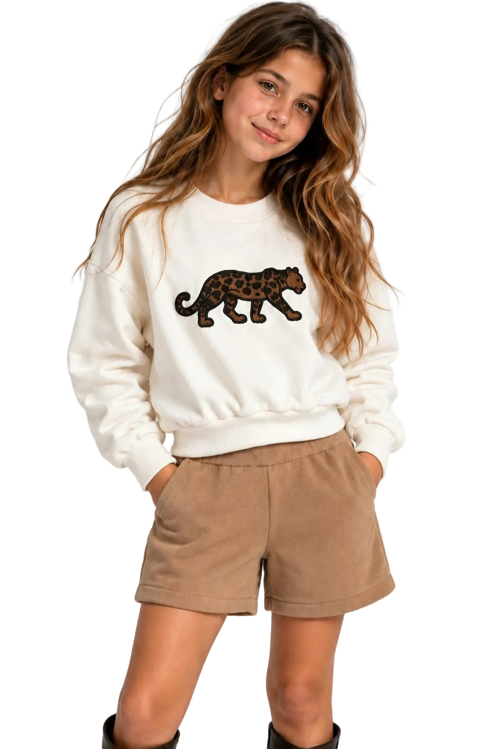Leopard Embroidered Sweatshirt