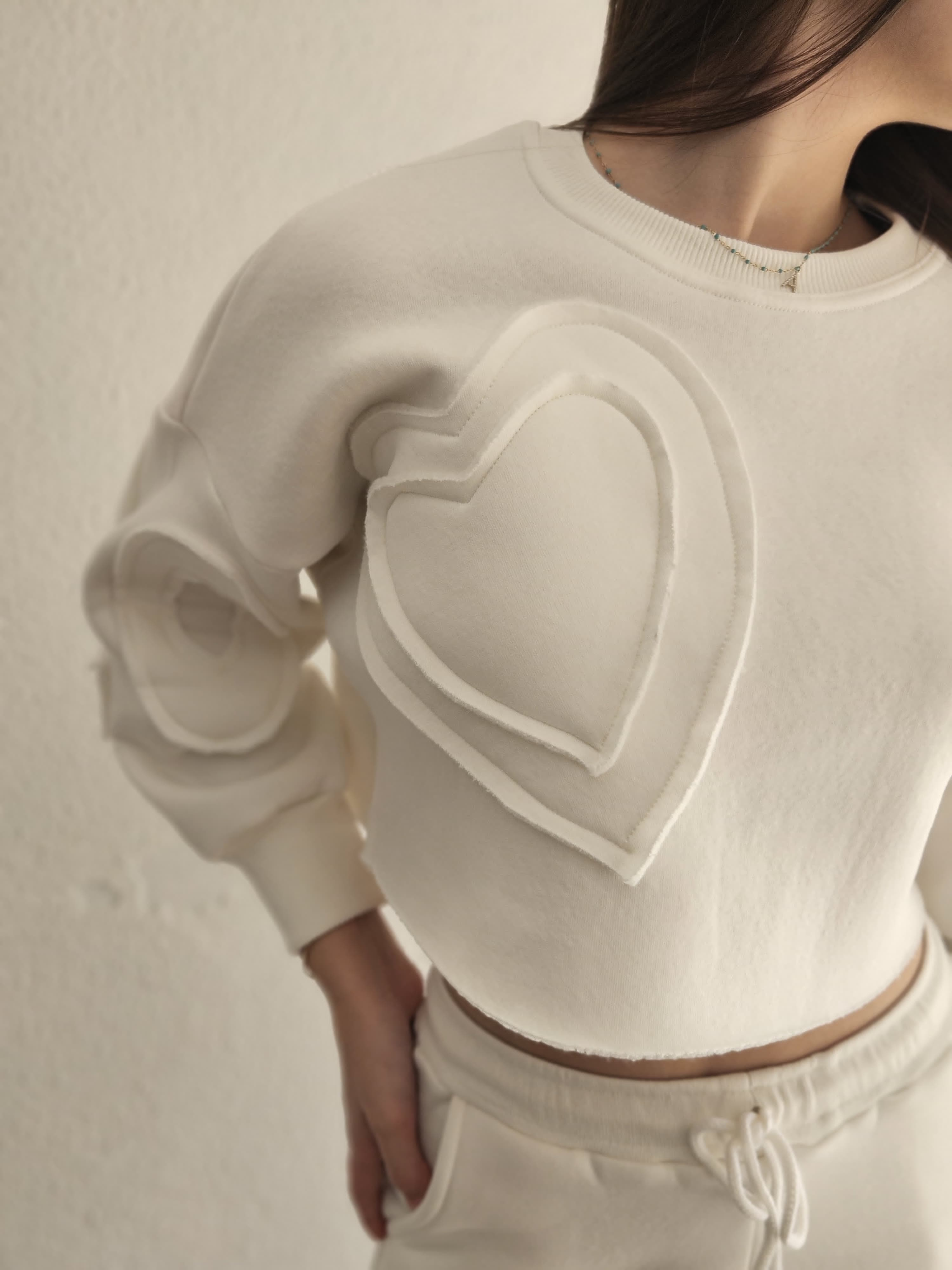 Heart Cropped Sweatshirt