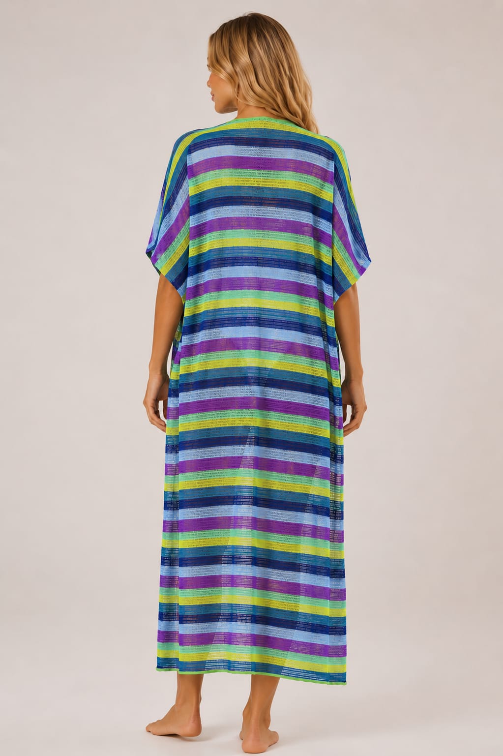Stripe Crochet Beach Cover-up
